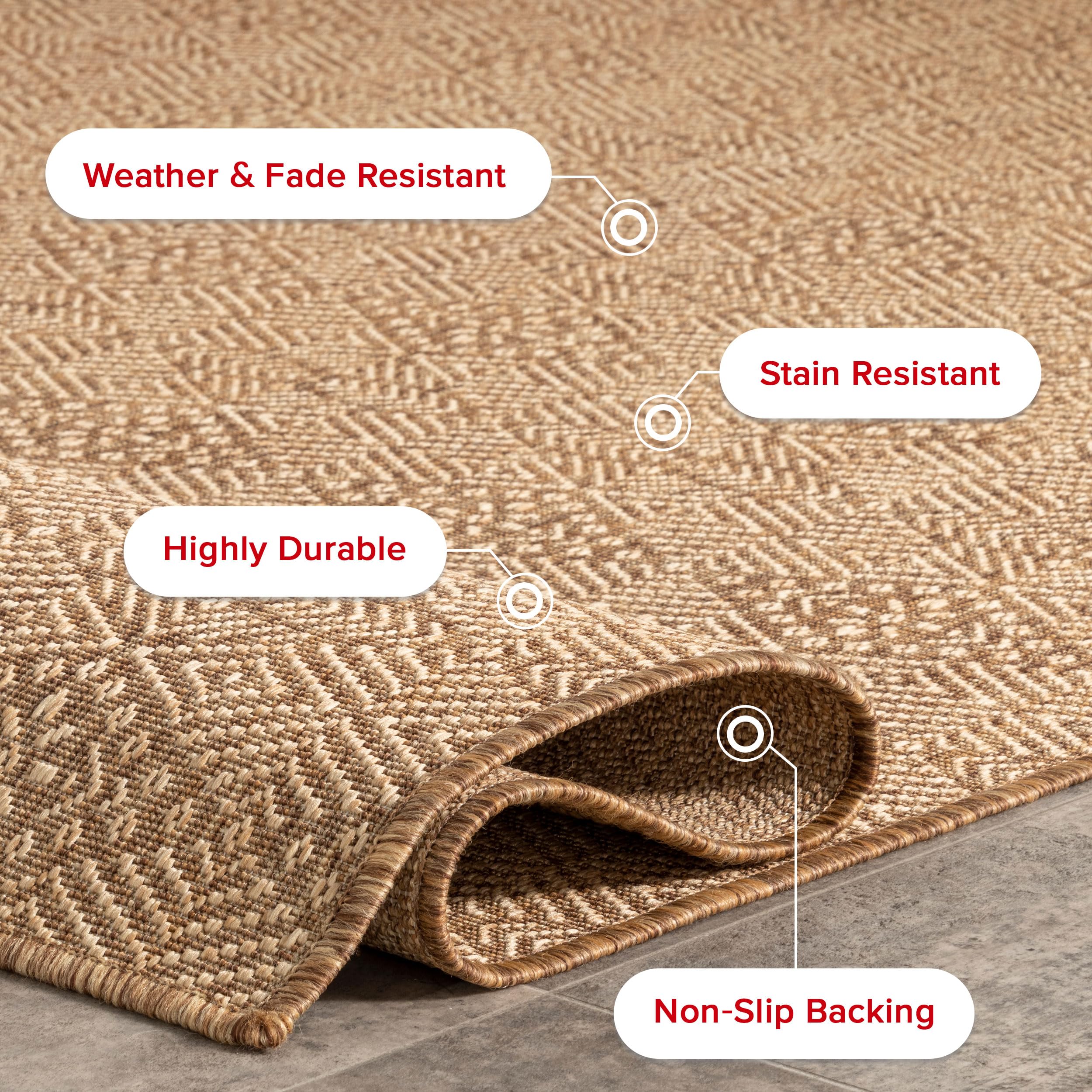 nuLOOM 2' x 8' Outdoor Performance Area Rug - Stain & Weather Resistant, High Traffic Patio & Balcony Rug - Perfect for Outdoor Spaces, Decks, and Poolside Areas