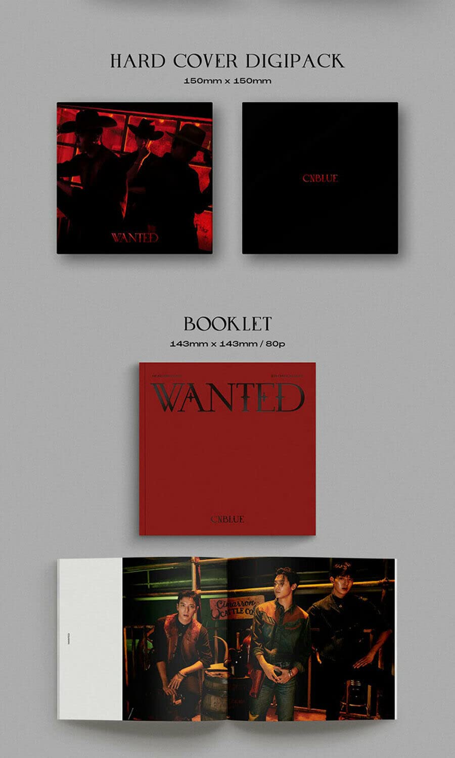 CNBLUE WANTED 9th Mini Album (DEAD + ALIVE) 2 Version Set - 2 CDs + 2 Photo Books (80p Each) + 2 Post Card Sets (3pcs Each) + 2 Film Photos + 4 Selfie Photo Cards - Perfect for K-Pop Collectors and CNBLUE Fans