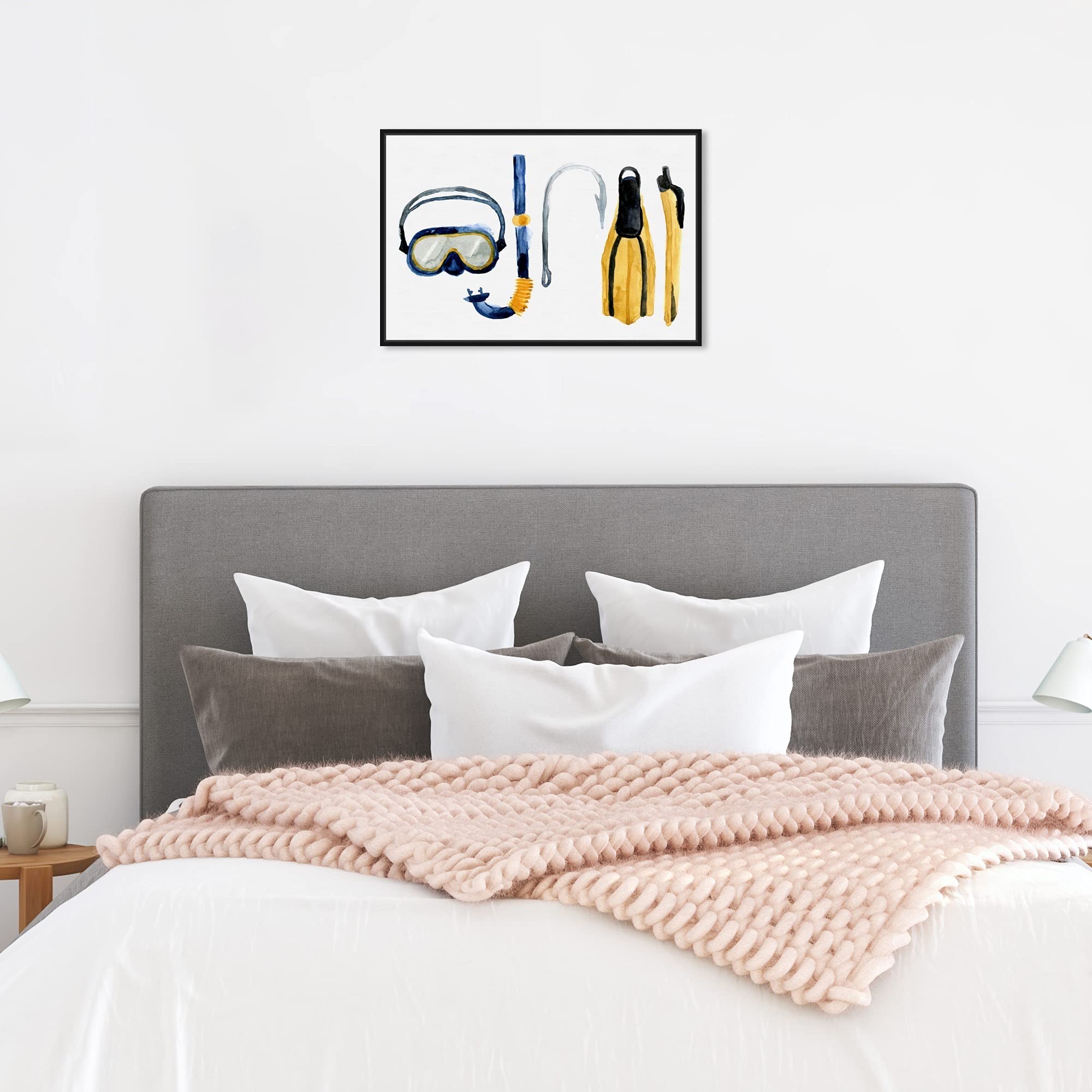 Oliver Gal Coastal Wall Art Canvas Prints - Nautical Scuba Diving Sports Theme Home Décor - 24x16 Inches with Black Frame - Perfect for Beach House, Office or Living Room Wall Decor