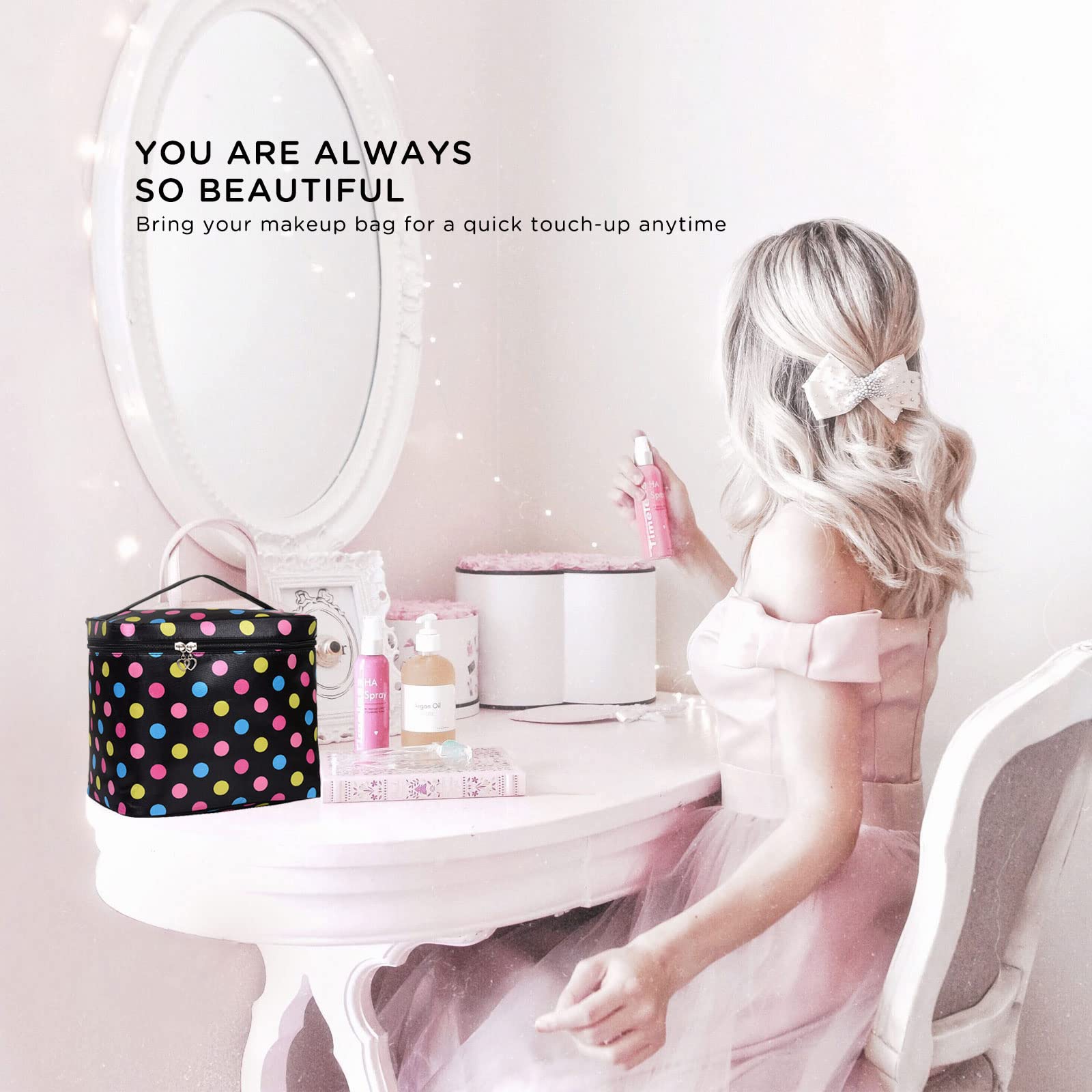 Large Travel Toiletry Bag for Women - Portable Cosmetic Organizer with Handle, Soft Makeup Case for Beauty Essentials | Perfect for Vacations, Gym & Daily Use