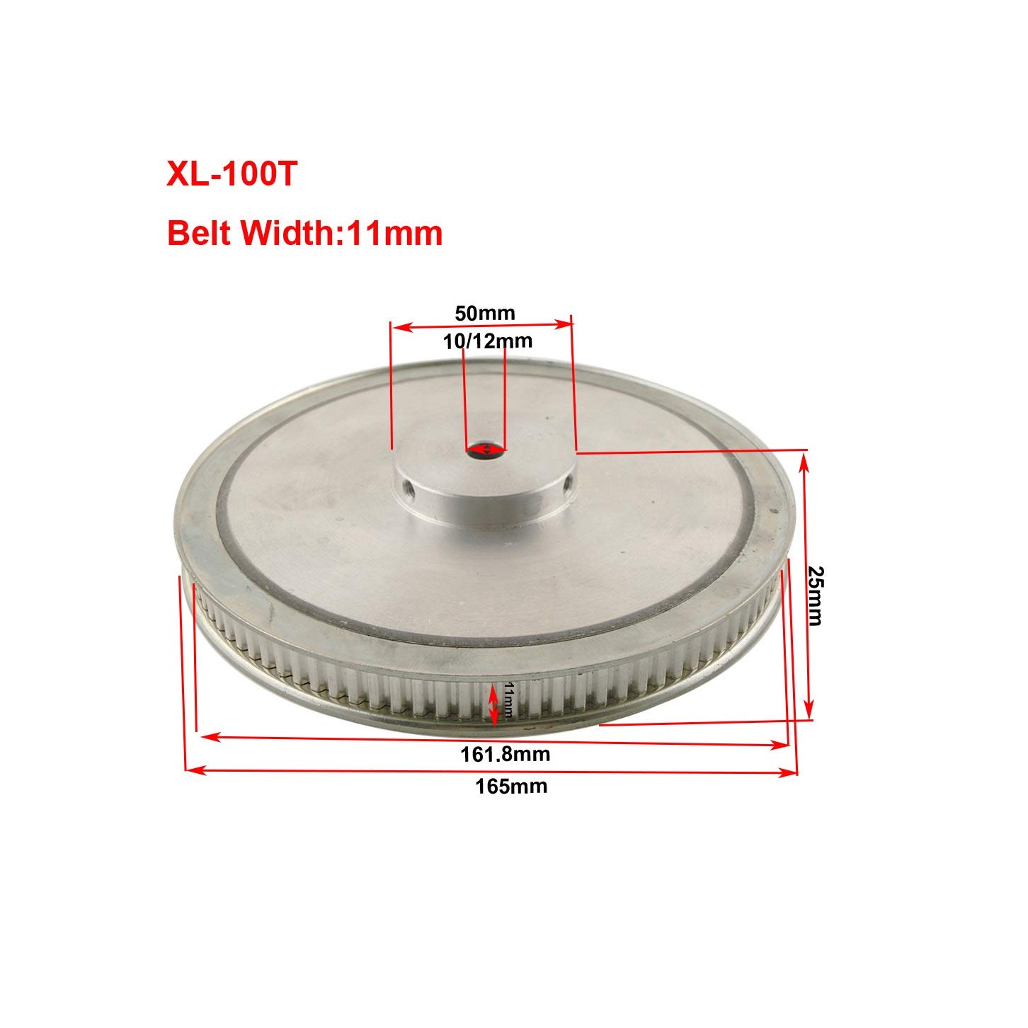 100T XL Timing Pulley - 10mm/12mm Bore Aluminum Synchronous Wheel Pulley with 11mm Belt Width for Motors & Drive Systems | Perfect for CNC Machines, 3D Printers & Industrial Automation Equipment