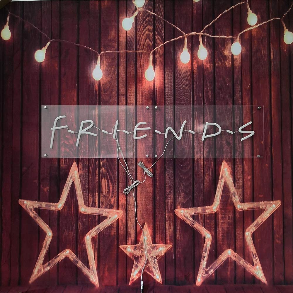 Friends TV Show Neon Light Sign - Large 43x10.24 Inch LED Wall Decor with 12V Plug - Perfect for Cafe, Bar, Club & Bachelorette Party - Great Gift for Friends Fans - Create Retro Vibes in Your Home or Business