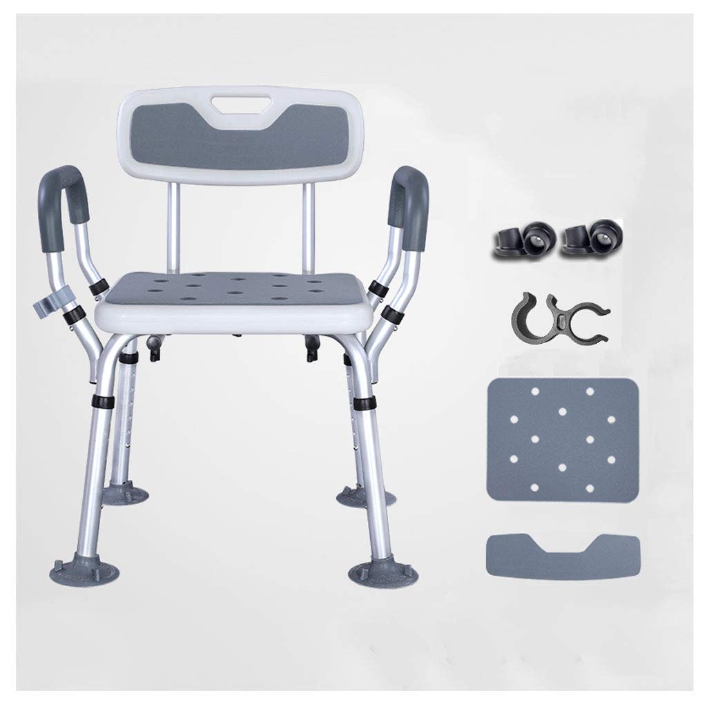 Adjustable Shower Stool with Anti-Slip Mat - Heavy Duty Bath Bench for Elderly, Disabled & Pregnant Women (6 Height Settings) | Ideal for Safe Bathing, Showering & Relaxation