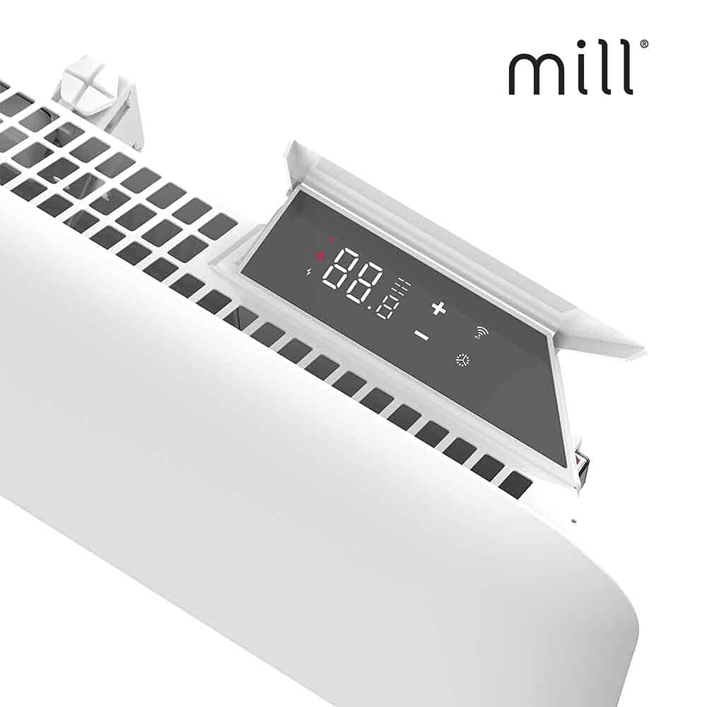 MILL GLASS GL600WIFI3 600W Wi-Fi Electric Space Heater with Glass Design - White | Smart Home Heating for Bedroom, Office & Indoor Use