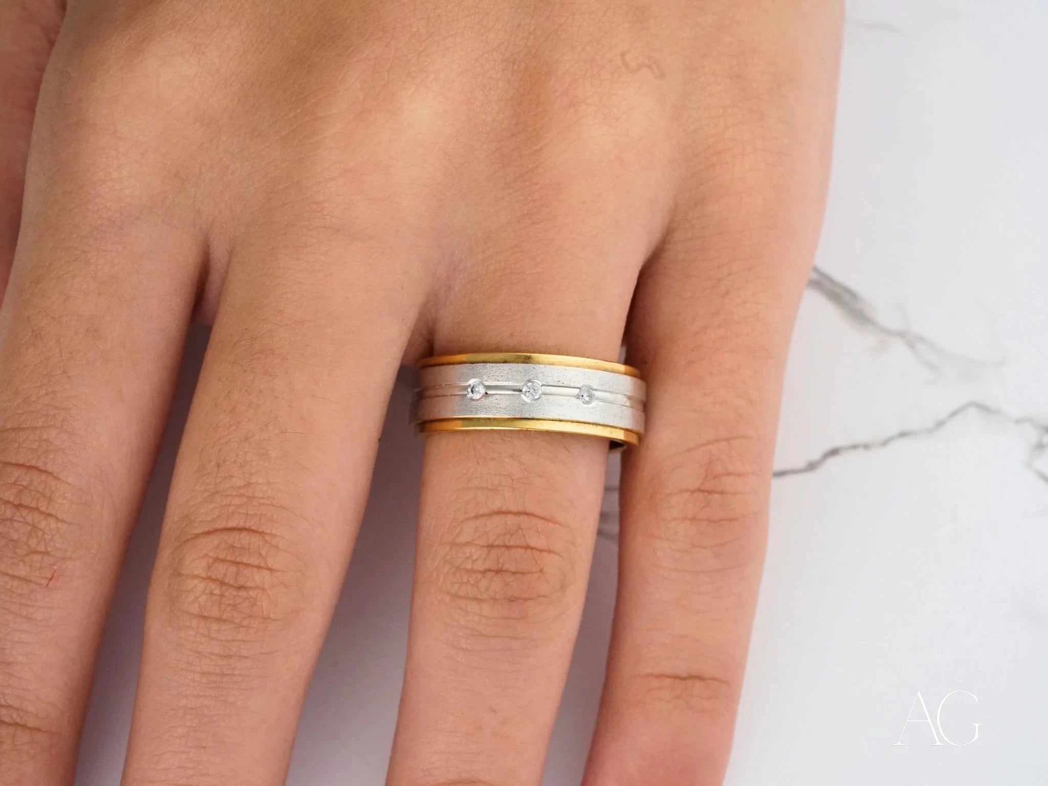 Eternal Duo Diamond Wedding Band for Women - Elegant Matching Rings for Couples, Bridal Jewelry Gift for Anniversary & Engagement - Perfect for Weddings, Proposals & Special Occasions