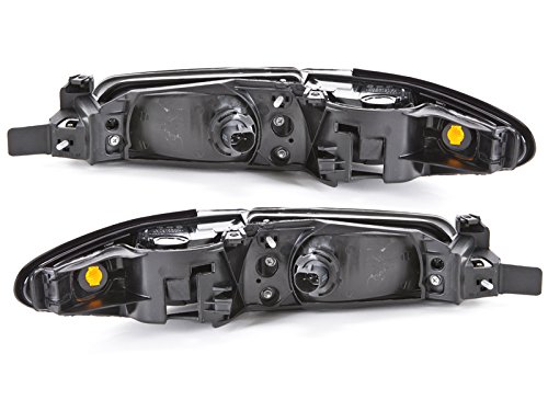 PERDE Chrome Halogen Headlights Compatible with Pontiac Grand Prix - High Performance Lens for Driver & Passenger Side - Perfect for Night Driving & Enhanced Visibility