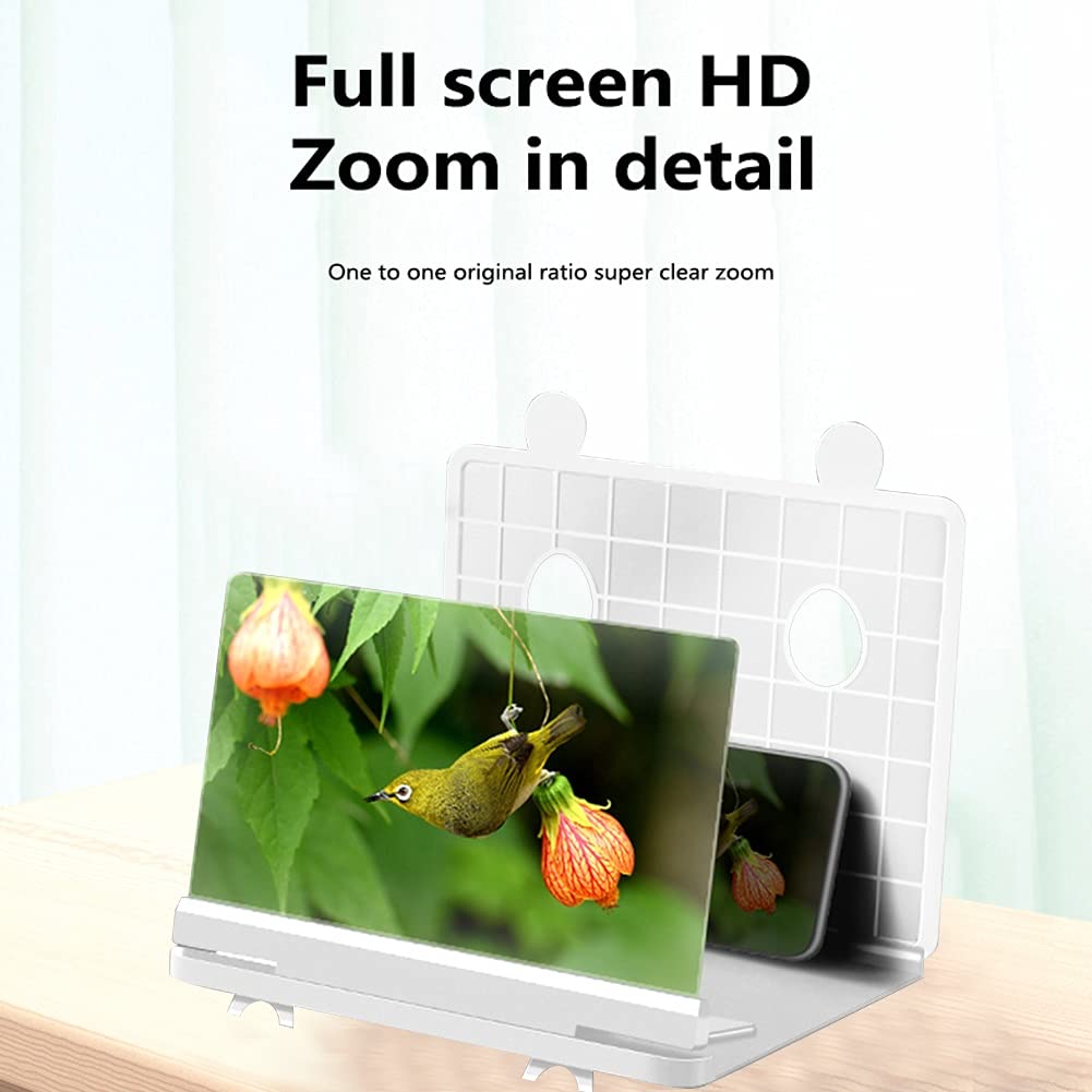 10 Inch Foldable Frameless 3D HD Screen Magnifier - Anti Blue Light Smartphone Screen Amplifier with Acrylic Lens for iPhone, Android | Perfect for Movie Watching, Gaming & Reading in Bed or Travel