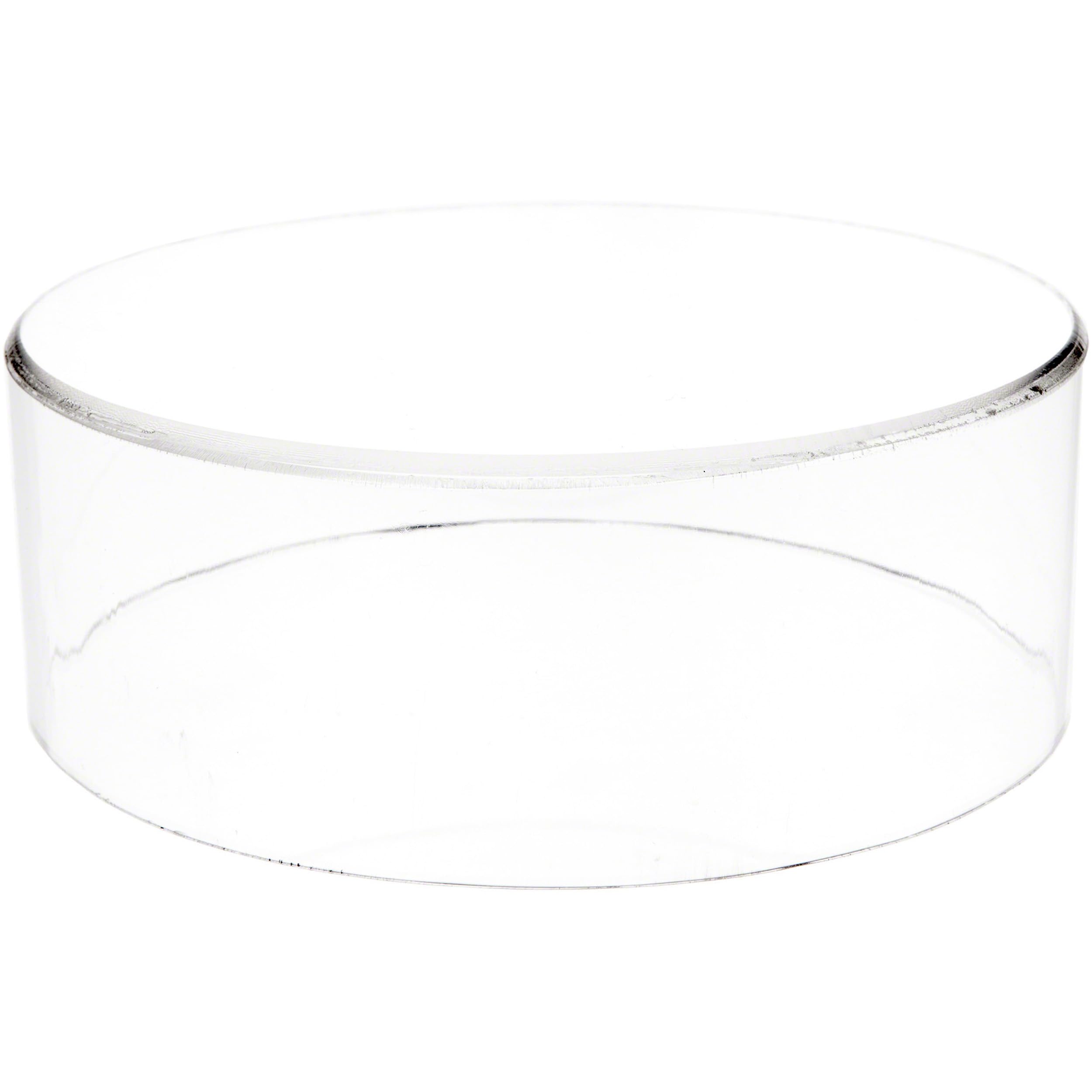 Plymor Clear Acrylic Round Cylinder Display Riser - 3 Inch Height x 8 Inch Diameter (2 Pack) - Perfect for Retail Shelves, Countertop Displays & Cake Stands