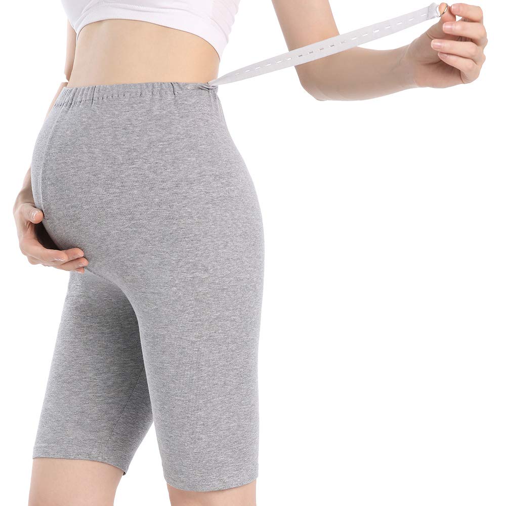 QingWan Maternity Yoga Shorts for Women - Over The Belly Pregnancy Leggings, Knee-Length Workout Shorts - Perfect for Prenatal Exercise, Yoga & Comfortable Daily Wear