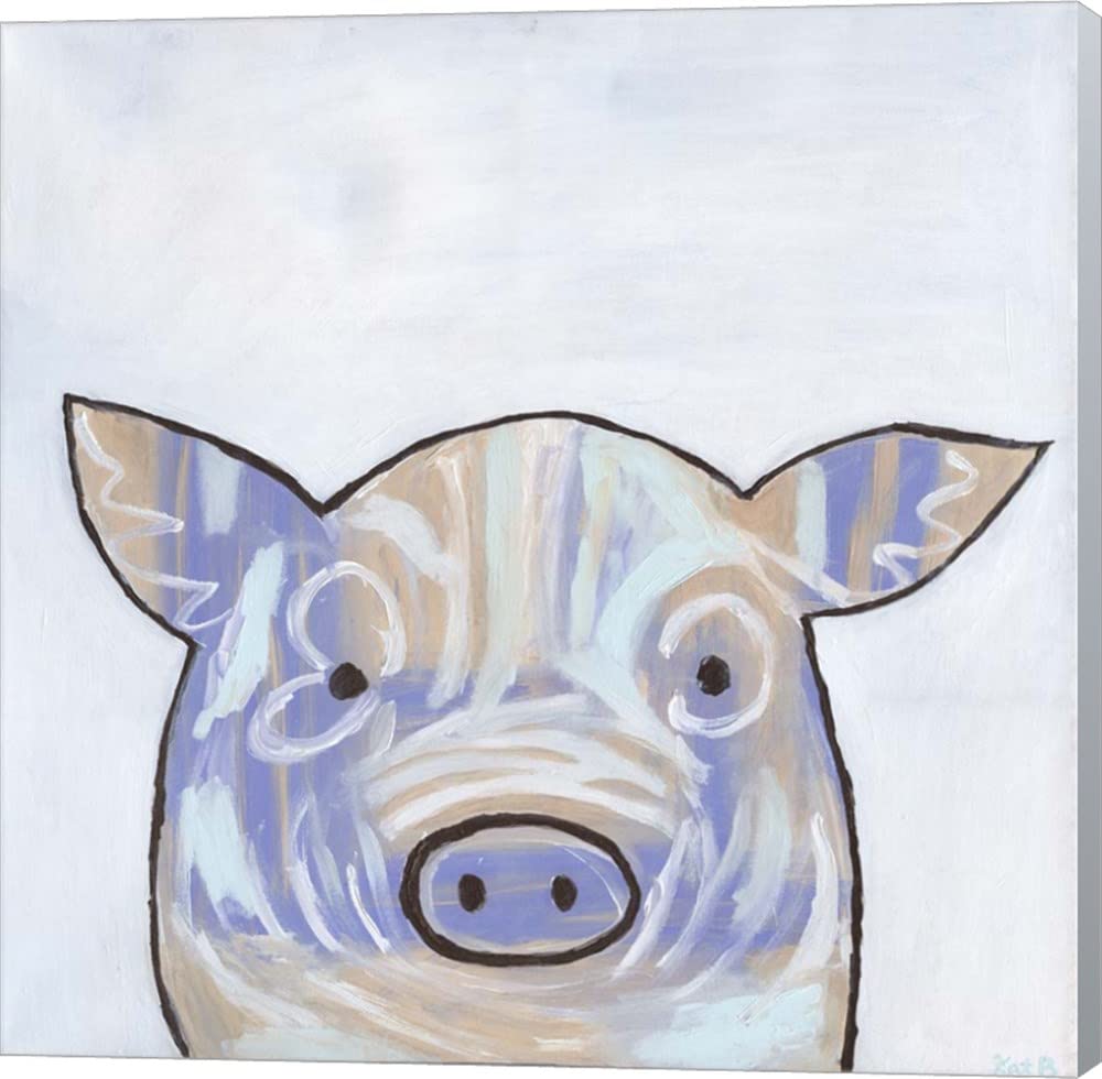 Kathleen Bryan Paint Splotch Pig Canvas Art - 24x24 Inch Museum Wrapped Wall Decor with Winter Gray Sides - Perfect for Living Room, Bedroom & Office Decor