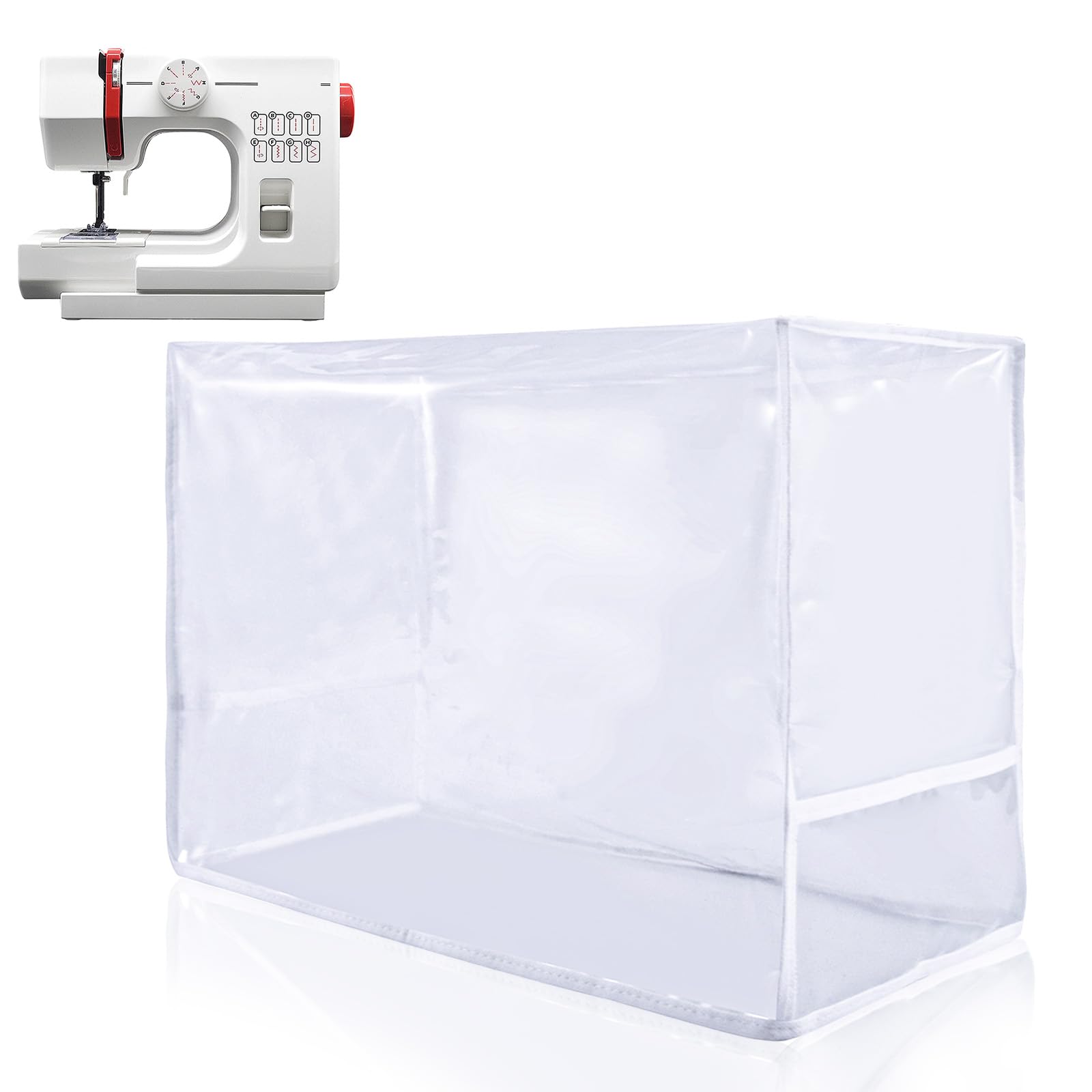 Universal Sewing Machine Dust Cover with Clear Plastic & Pockets - Waterproof, Dustproof Protective Quilted Carrying Case for Singer, Brother & Most Standard Machines - Perfect for Home Studios, Craft Rooms & Sewing Classes