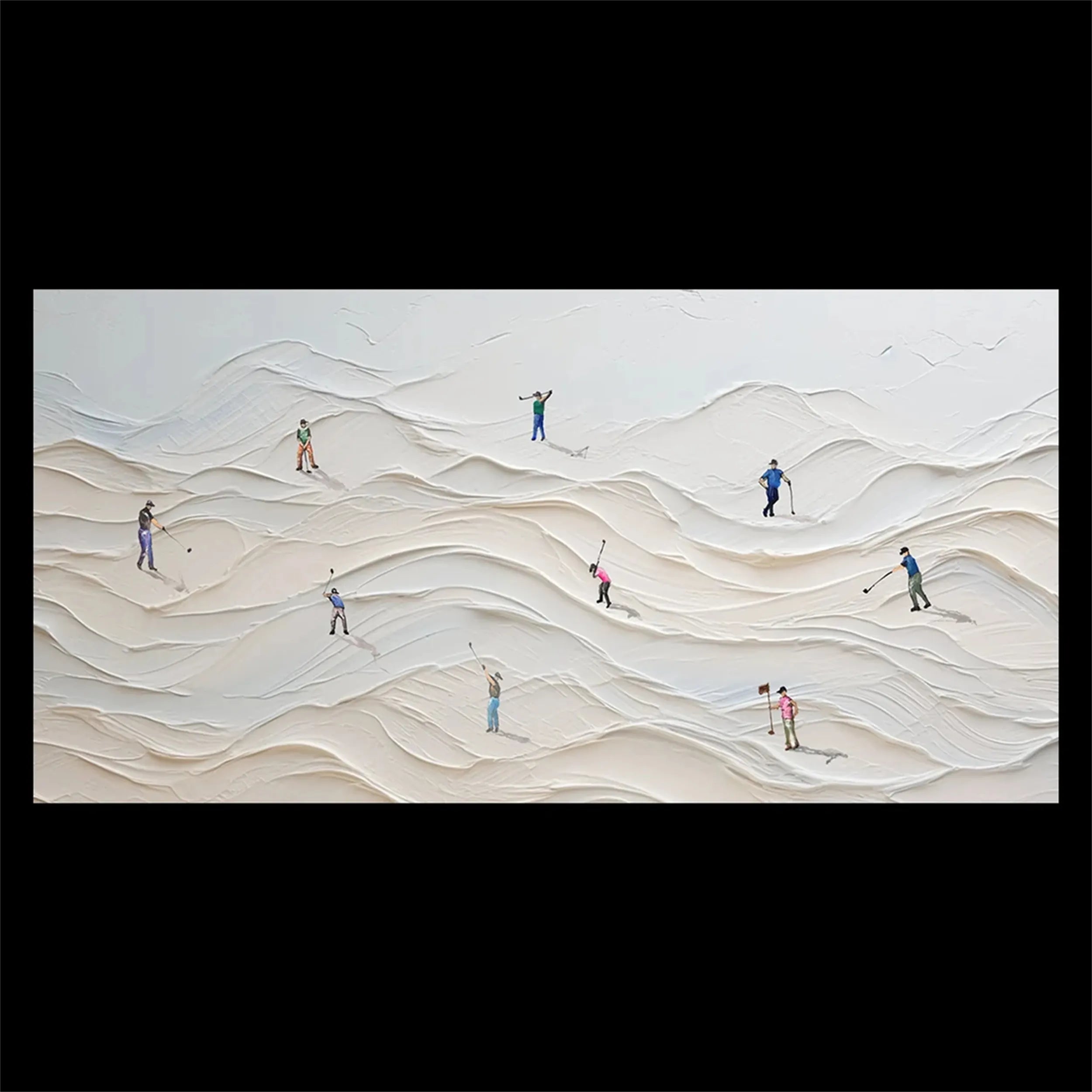 Premium Skiing Sport Art Textured Canvas Painting - Winter Sports Wall Decor for Home & Office (Style #MM215) | Perfect for Ski Lodge, Mountain Cabin & Sports Enthusiast Gifts