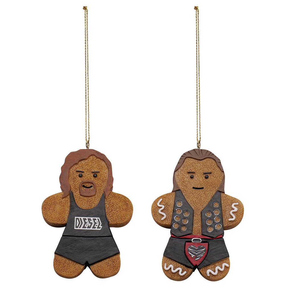 2 Pack 2021 Gingerbread Ornament Set - 2 Dudes with Attitudes - Christmas Tree Decorations for Holiday Home & Office Decor