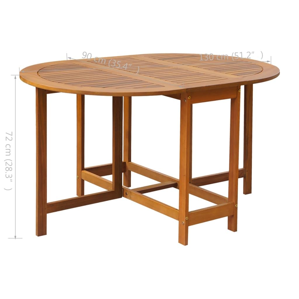 vidaXL 5-Piece Solid Acacia Wood Folding Outdoor Dining Set - Garden Patio Table & Chairs - Weatherproof Durable Furniture for Backyard, Poolside & BBQ Parties