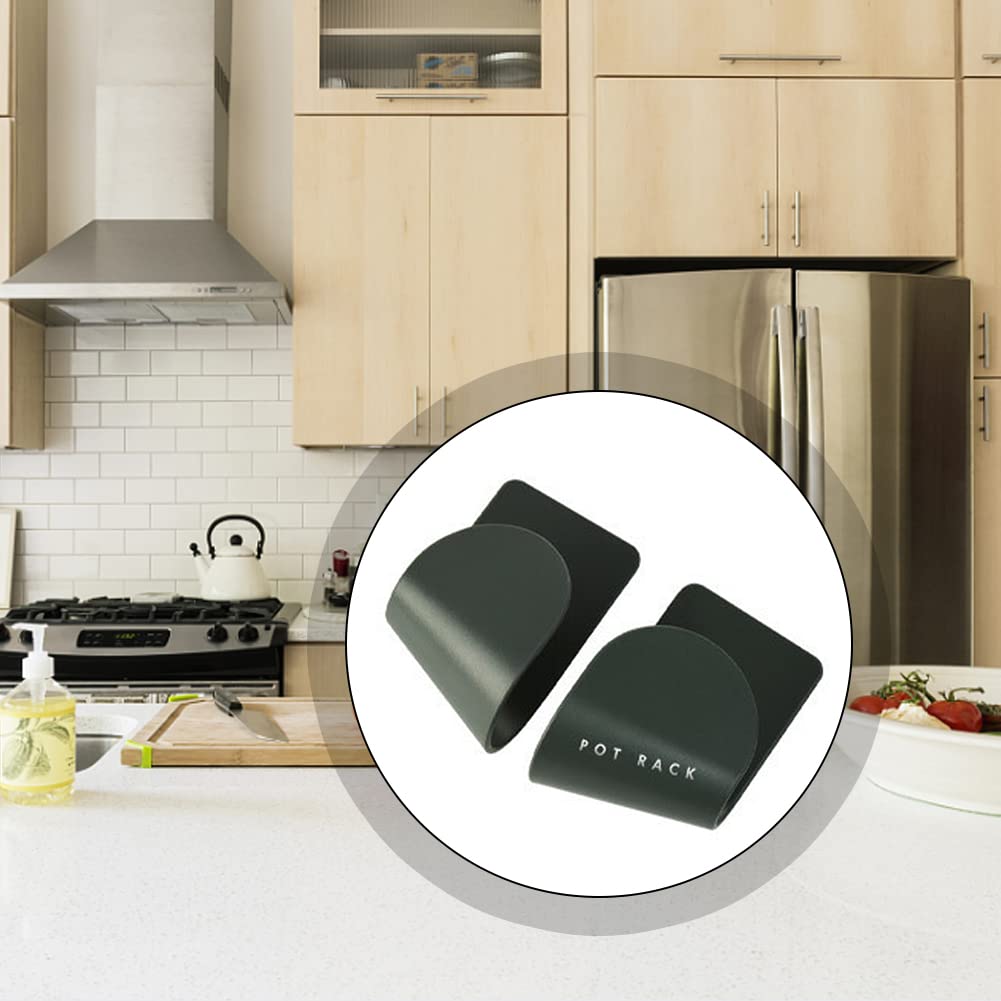Adjustable Wall Mount Pot Lid Organizer - 1 Pair Space-Saving Kitchen Cabinet Door Hangers for Pots & Pans - Perfect for Small Kitchens & Organized Cooking Spaces