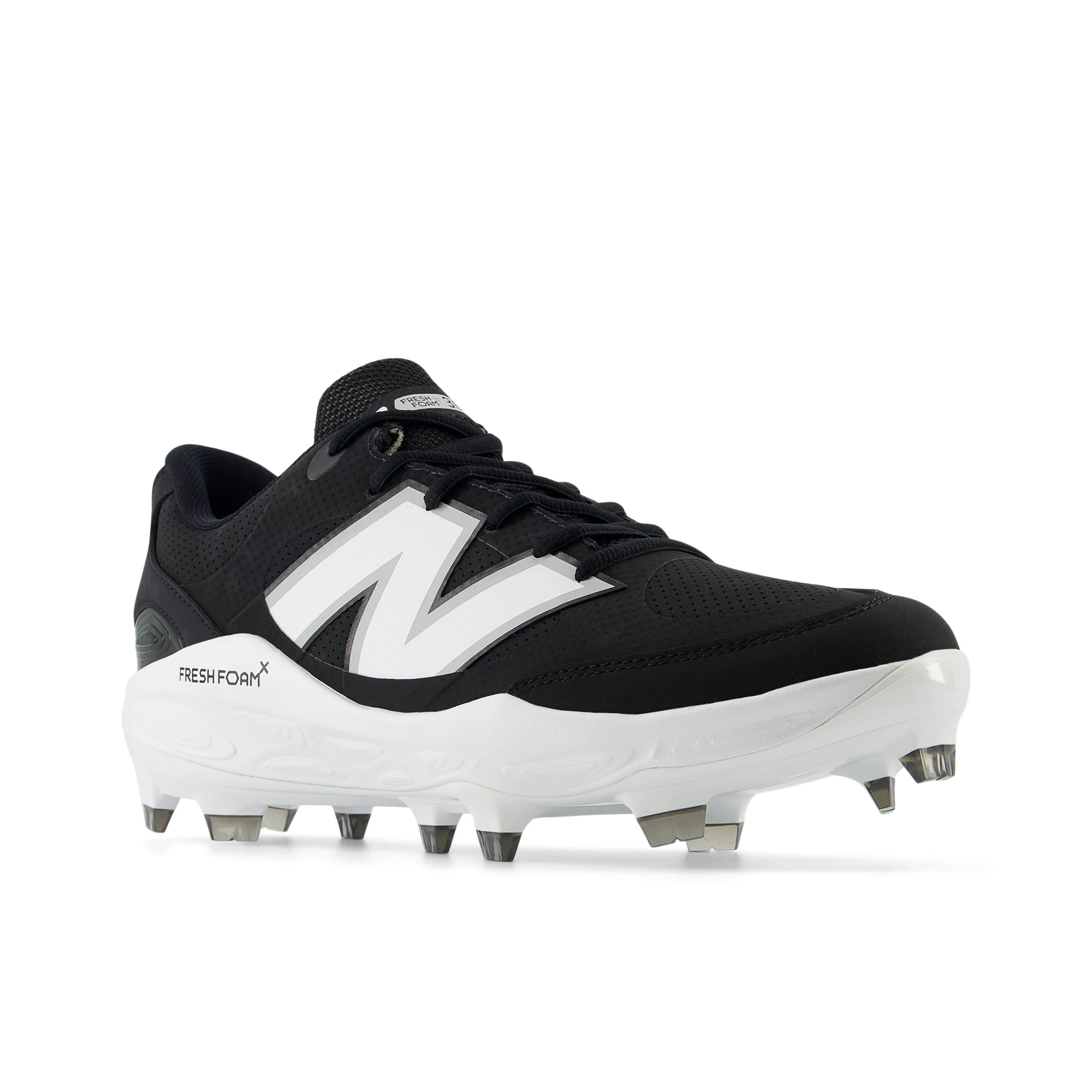 New Balance Fresh Foam 3000v7 Men's Synthetic Black/White Low TPU Cleats - Lightweight Football Soccer Cleats for Artificial Turf & Indoor Training