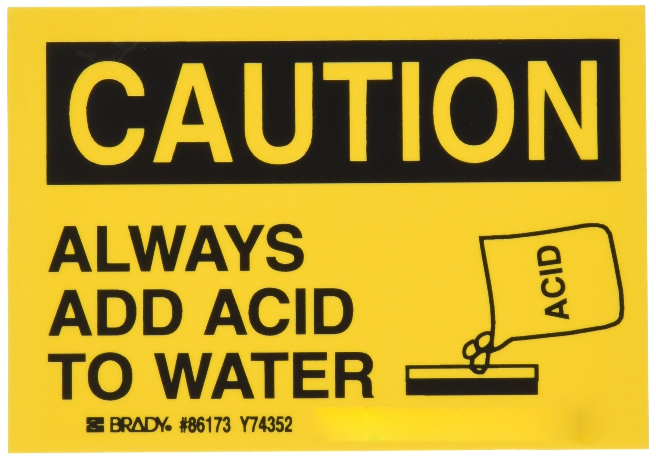 Brady 86173 Industrial Equipment Label - Durable Black and Yellow Safety Tags for Machinery, Tools & Workplace Organization