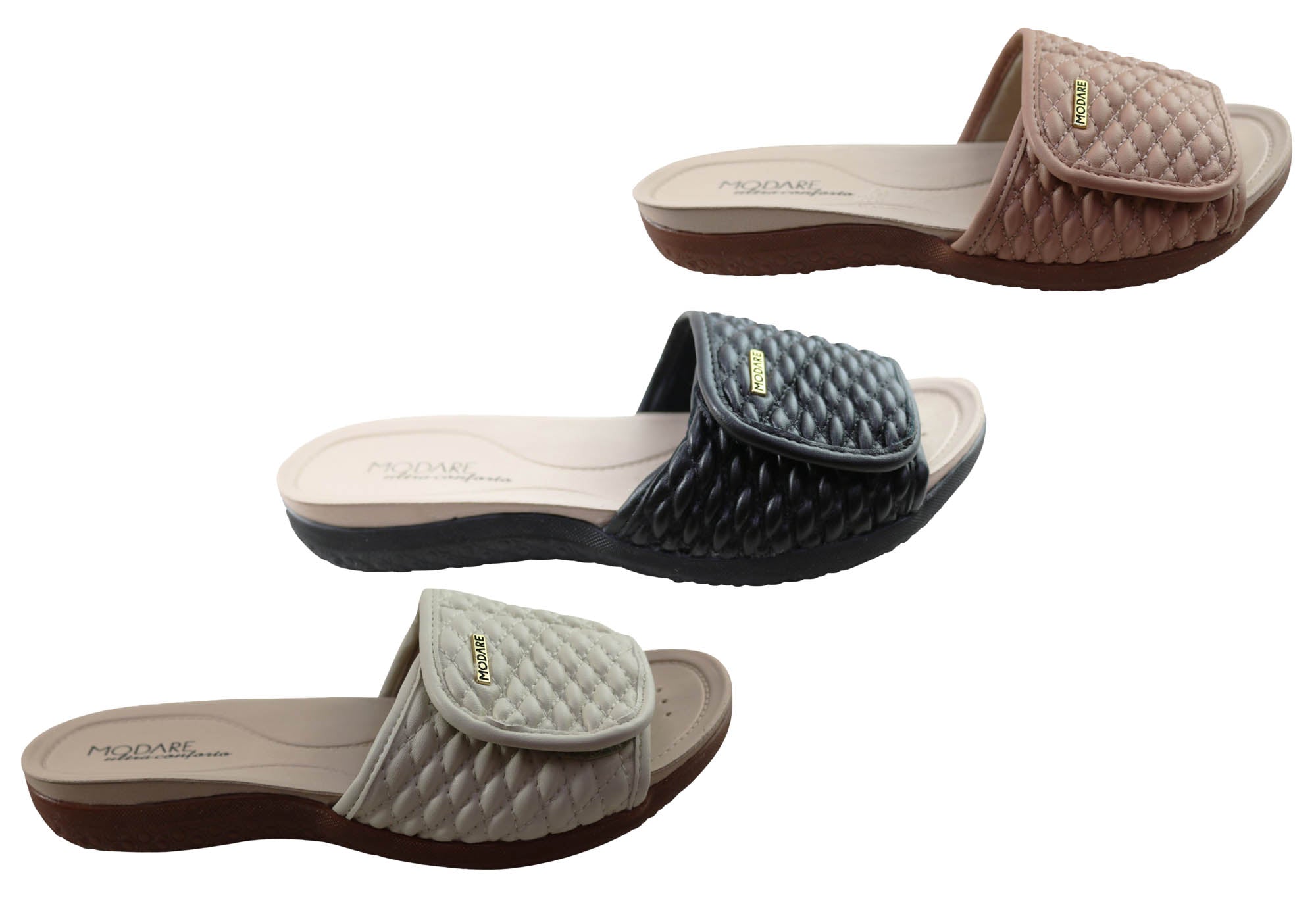 Modare Ultra Comfort Jacinda Women's Adjustable Slide Sandals - Lightweight & Cushioned for Walking, Beach, Pool & Home Use
