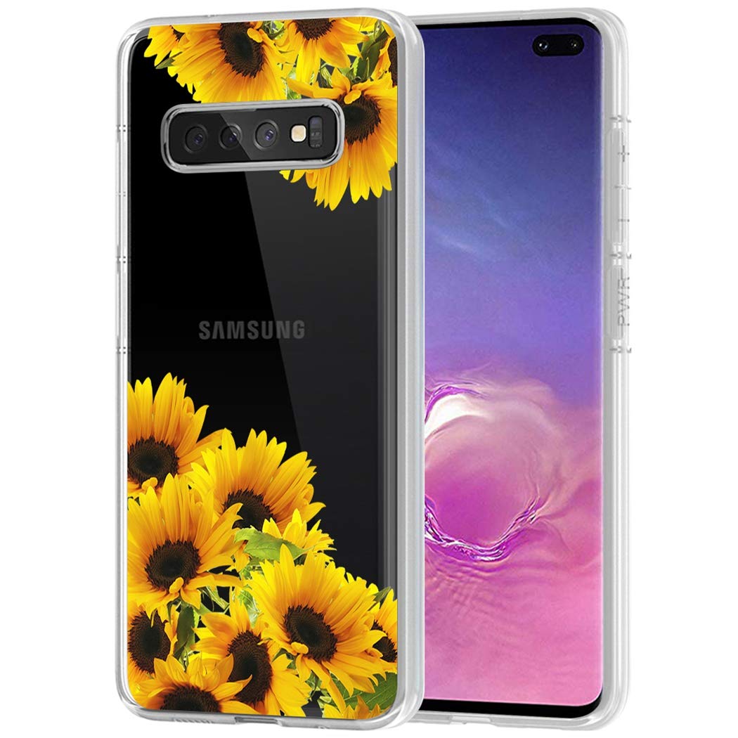 **Cute Clear Slim Shockproof Sunflower TPU Case for Samsung Galaxy S10 Plus - Protective Phone Cover for Girls, Durable & Stylish for Everyday Use**