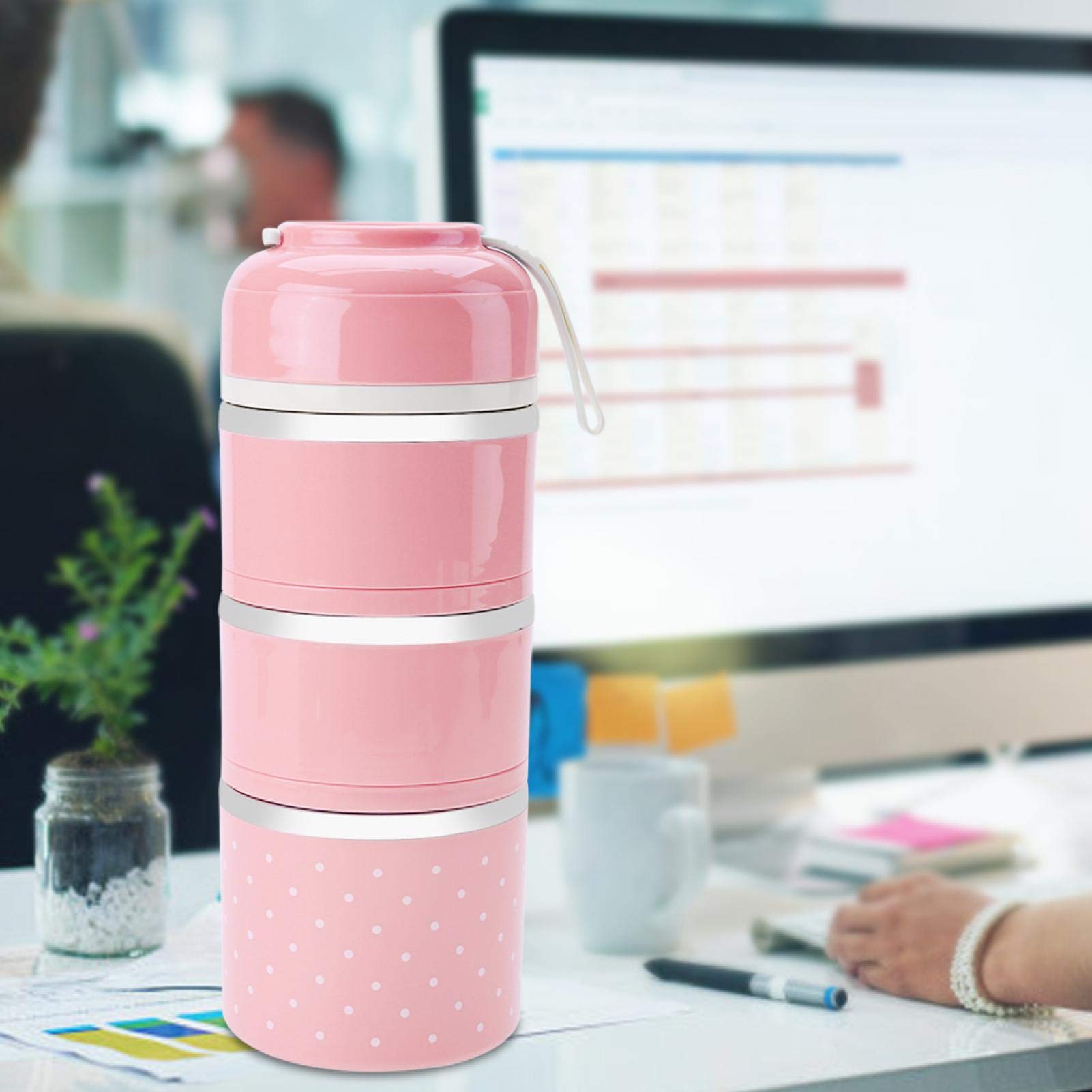 Omabeta Insulated Bento Lunch Box for Kids - Leakproof Stainless Steel Thermal Food Container for School, Work & Picnics (Pink) - Perfect for Healthy Meals On-The-Go