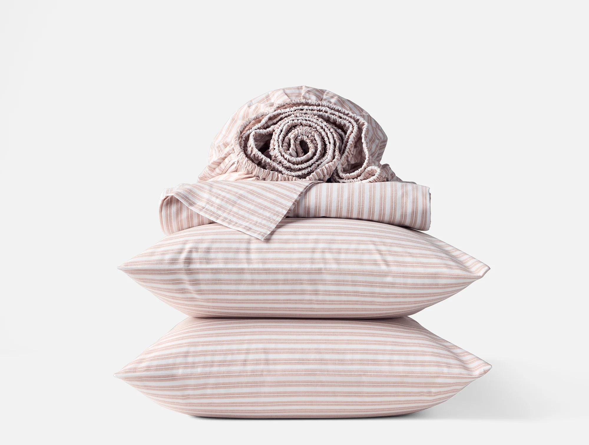 Organic Crinkled Percale Sheet Set - 100% Cotton, Breathable & Soft Bed Sheets for All Seasons - Perfect for Home, Hotel, and Airbnb Use