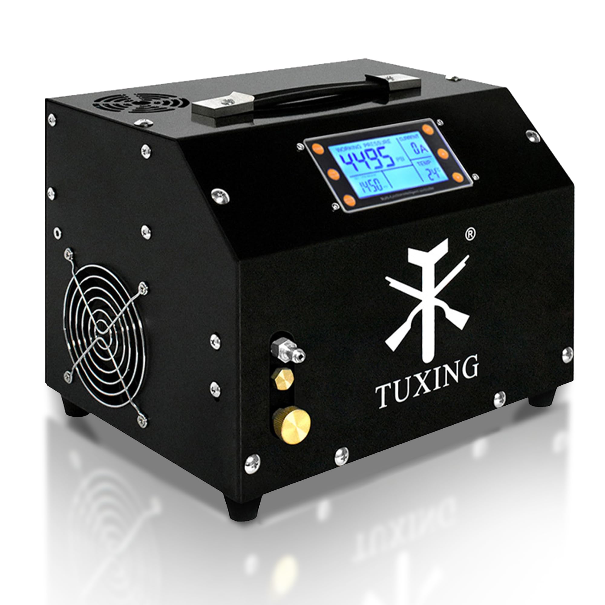 TUXING 4500Psi PCP Air Compressor with Auto-Stop & Water Cooling System - High Pressure Air Compressor for Scuba Diving Tanks, PCP Air Rifles, Paintball - 110V Electric Air Pump (TXET063) | Perfect for Outdoor Sports, Hunting & Underwater Adventures