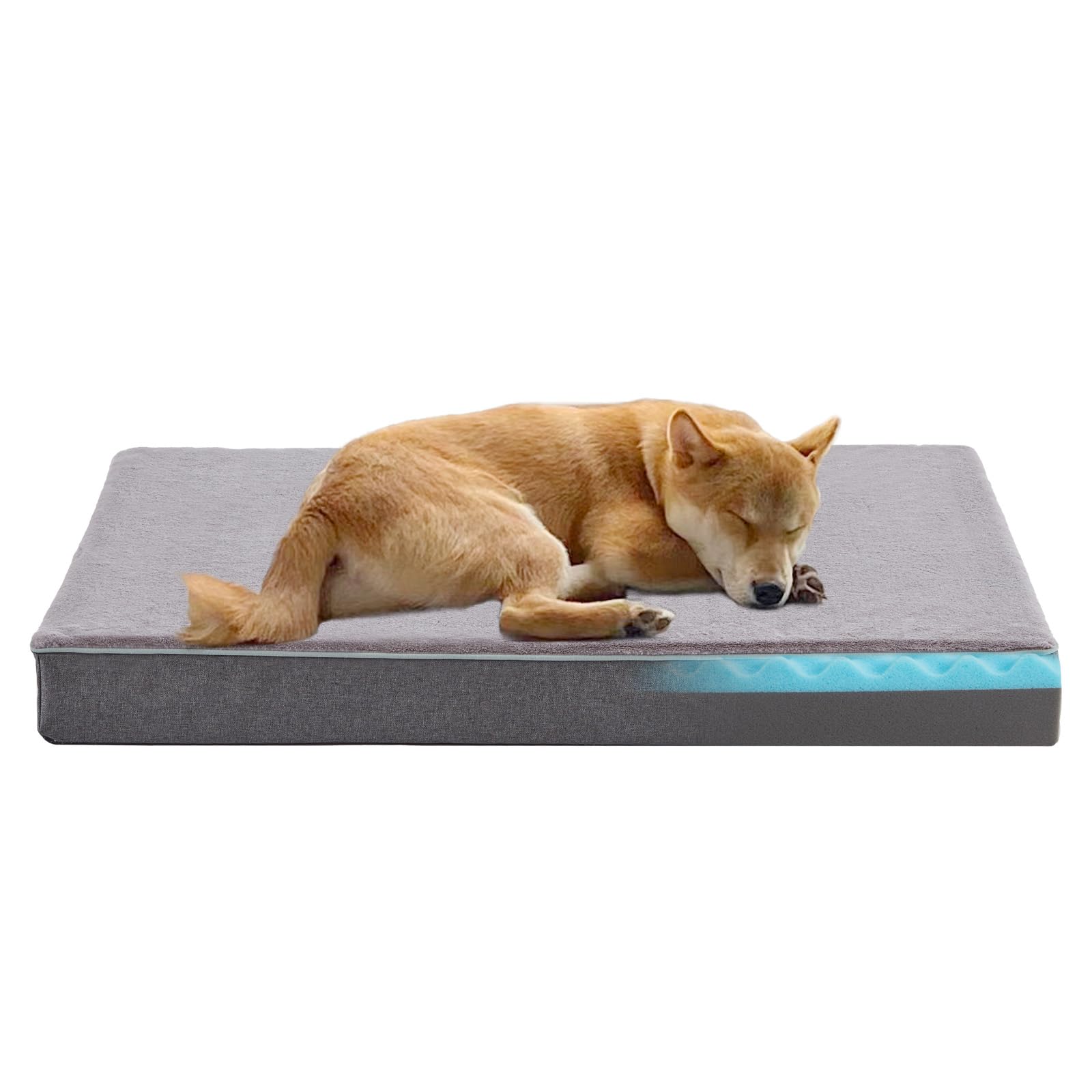 Orthopedic Cooling Dog Bed for Large Dogs Up to 65Lbs - Memory Foam Pet Bed with Washable Cover - Perfect for Arthritic Pets & Hot Weather Relief - Great for Living Room, Bedroom or Outdoor Use