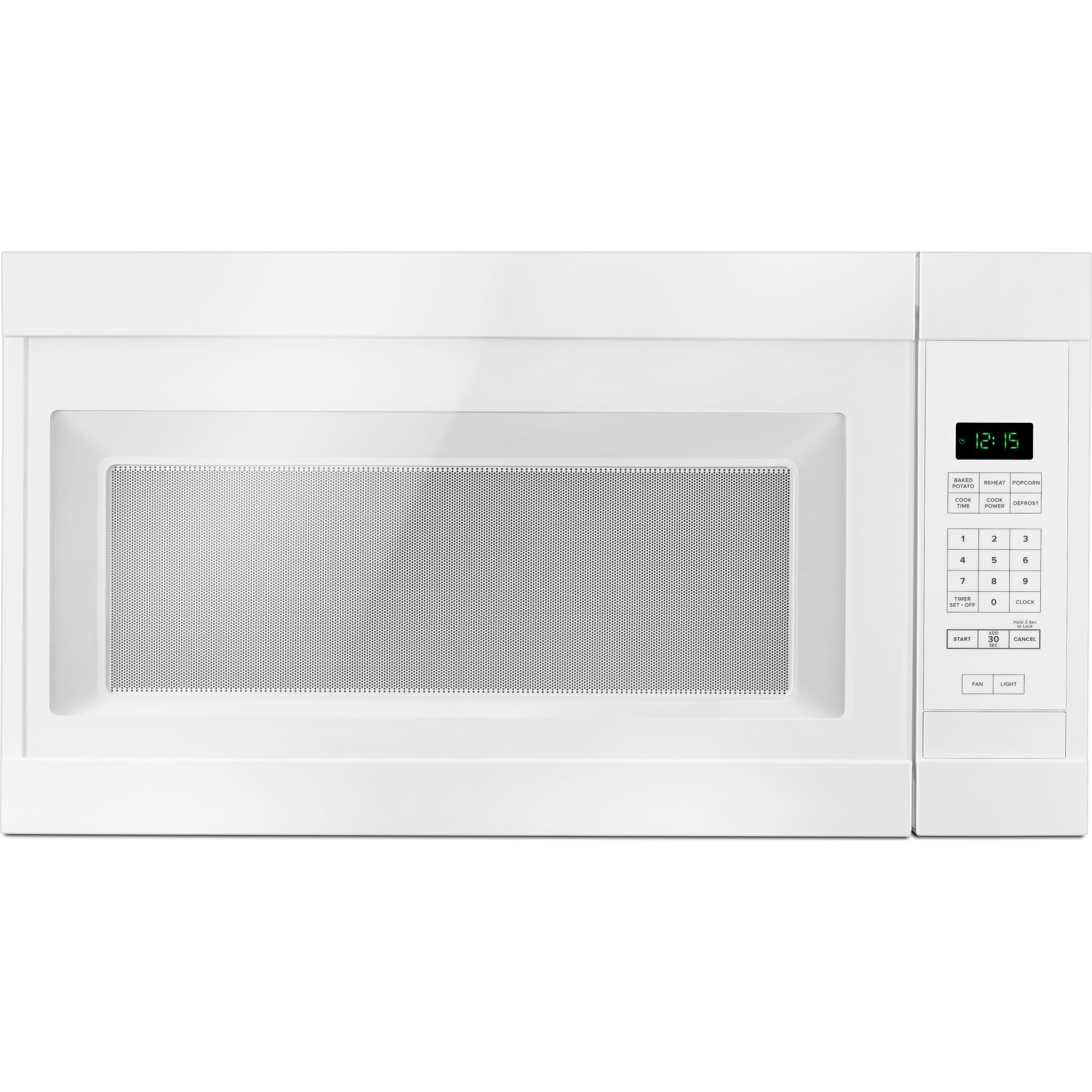Amana YAMV2307PFW Over the Range Microwave - 1.6 cu. ft. White Built-in Microwave Oven with 1000W Cooking Power & Exhaust Fan - Perfect for Kitchen Remodeling & Space-Saving Installation
