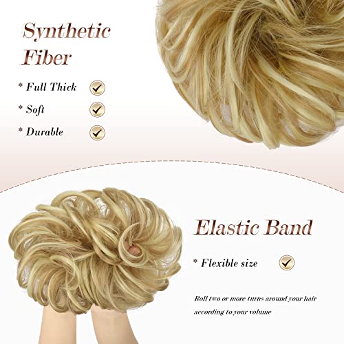 Large Curly Hair Bun Scrunchie Extension - Perfect for Ponytails, Updos & Everyday Hairstyles