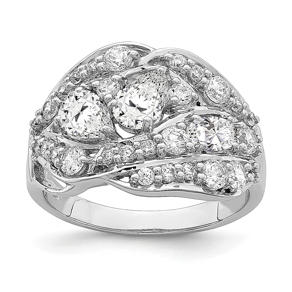 925 Sterling Silver Pear Cubic Zirconia CZ Ring for Women - Elegant Fine Jewelry Gift for Her - Perfect for Anniversaries, Weddings & Special Occasions