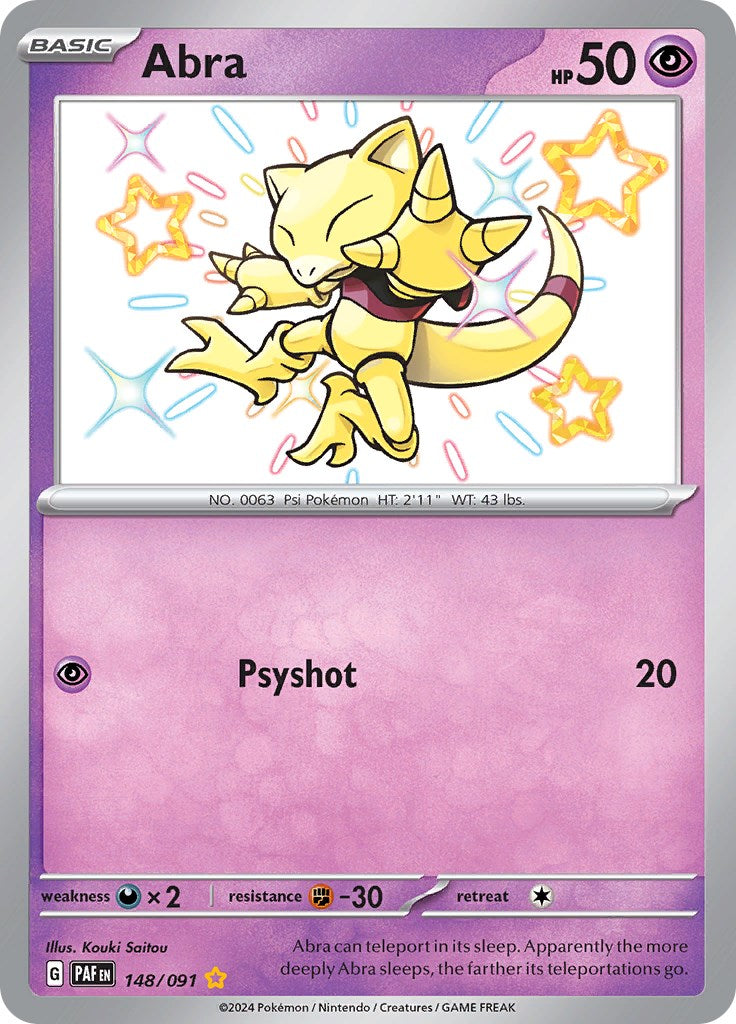 Abra (148/091) Pokemon Card - Scarlet & Violet: Paldean Fates - Collectible Trading Card for Battles & Gaming