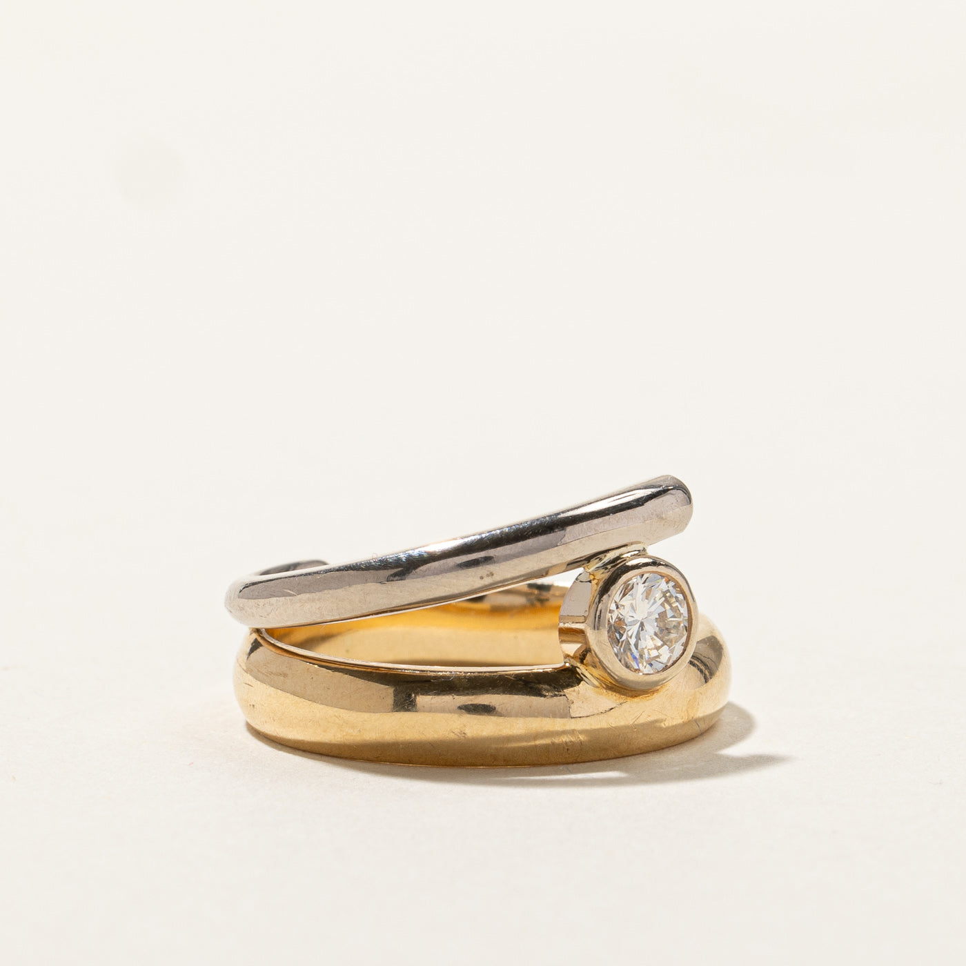 0.41ct Bezel Set Diamond Ring - Size 7 | Elegant Wedding Band, Anniversary Gift & Engagement Jewelry for Women