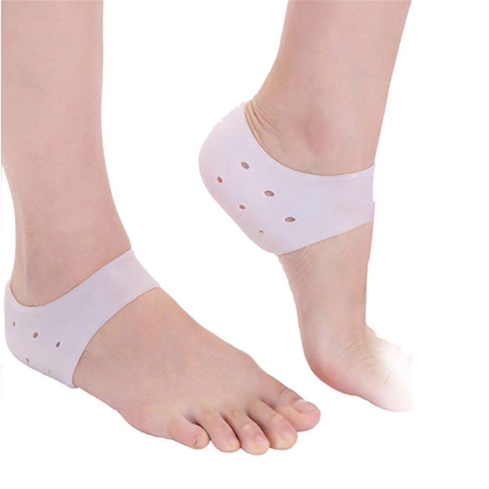 Naivete Moisturizing Gel Heel Socks - Cracked Foot Care & Skin Protection - Transparent Silicone Heel Protectors for Dry Feet - Perfect for Overnight Hydration & Comfortable Walking