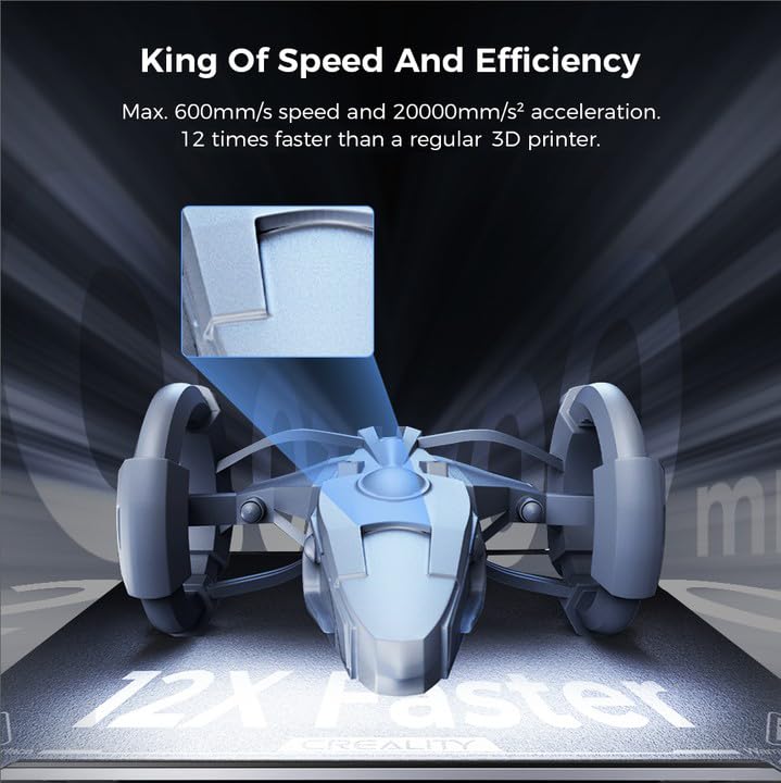 Creality K1 Max 3D Printer - High-Speed 600mm/s Printing, 20000mm/s² Acceleration, AI Auto-Leveling, Large 11.8