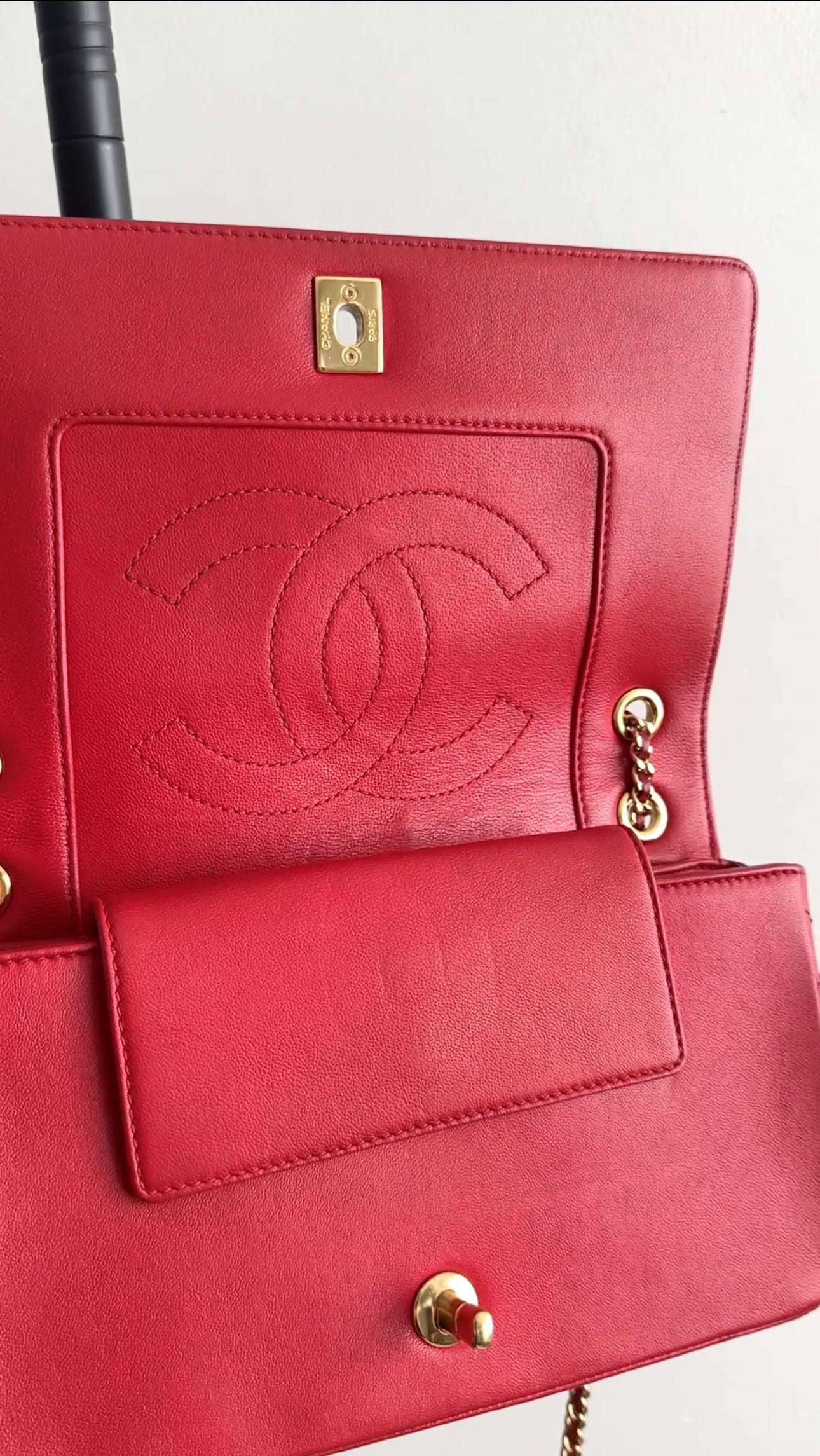 Chanel Red Leather Quilted Mademoiselle Medium Flap Bag with Gold Hardware - Luxury Designer Handbag for Women, Perfect for Parties, Date Nights & Special Occasions