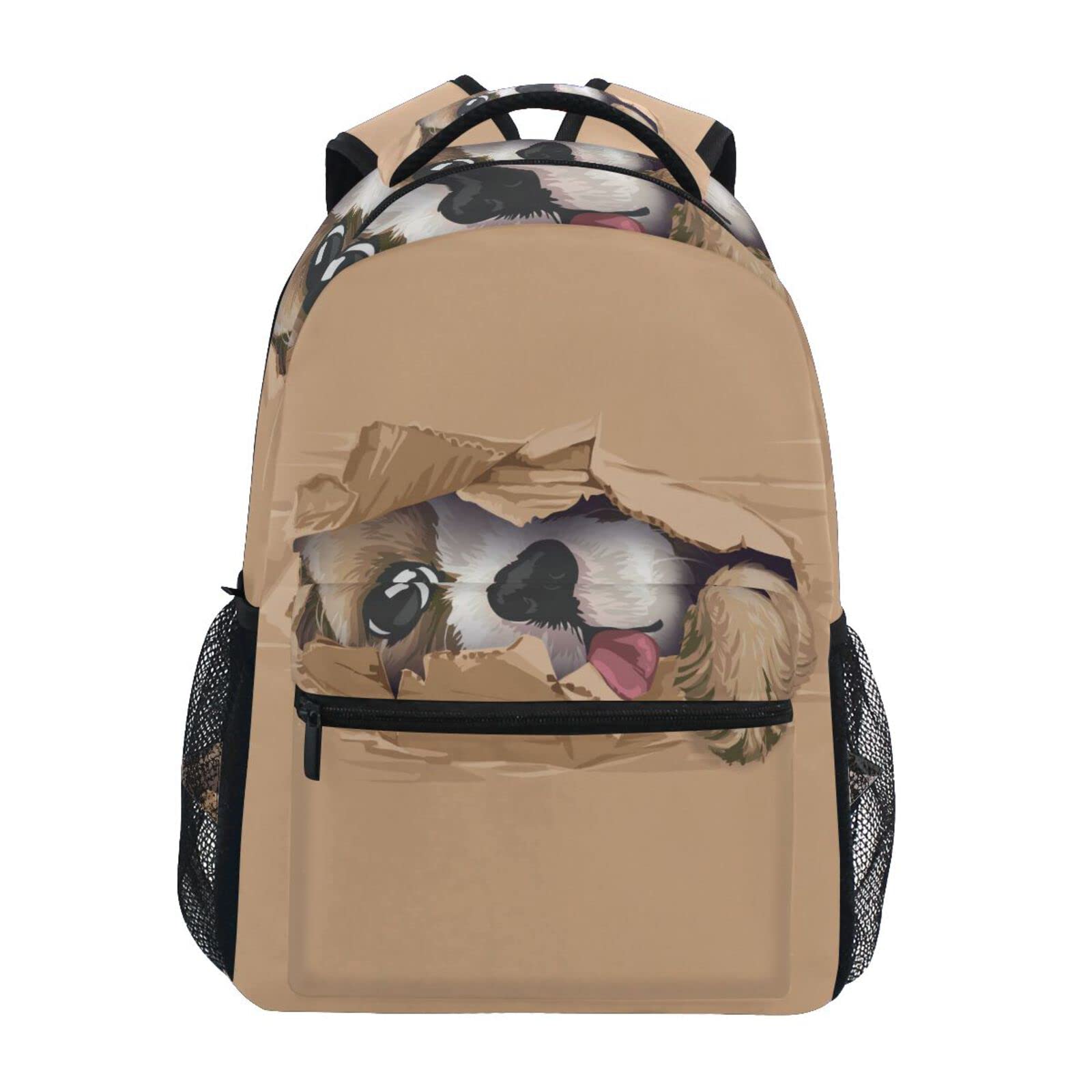 Cute Dog Peeking Backpack for Women & Men - School, Travel & Work