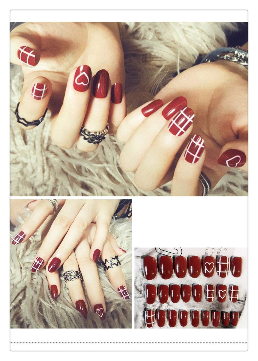 Long Lasting Waterproof Fake Nails Stickers - Korean Style Manicure Nail Art Stickers, Finished Wearable Nail Jewelry for Parties, Weddings & Special Occasions