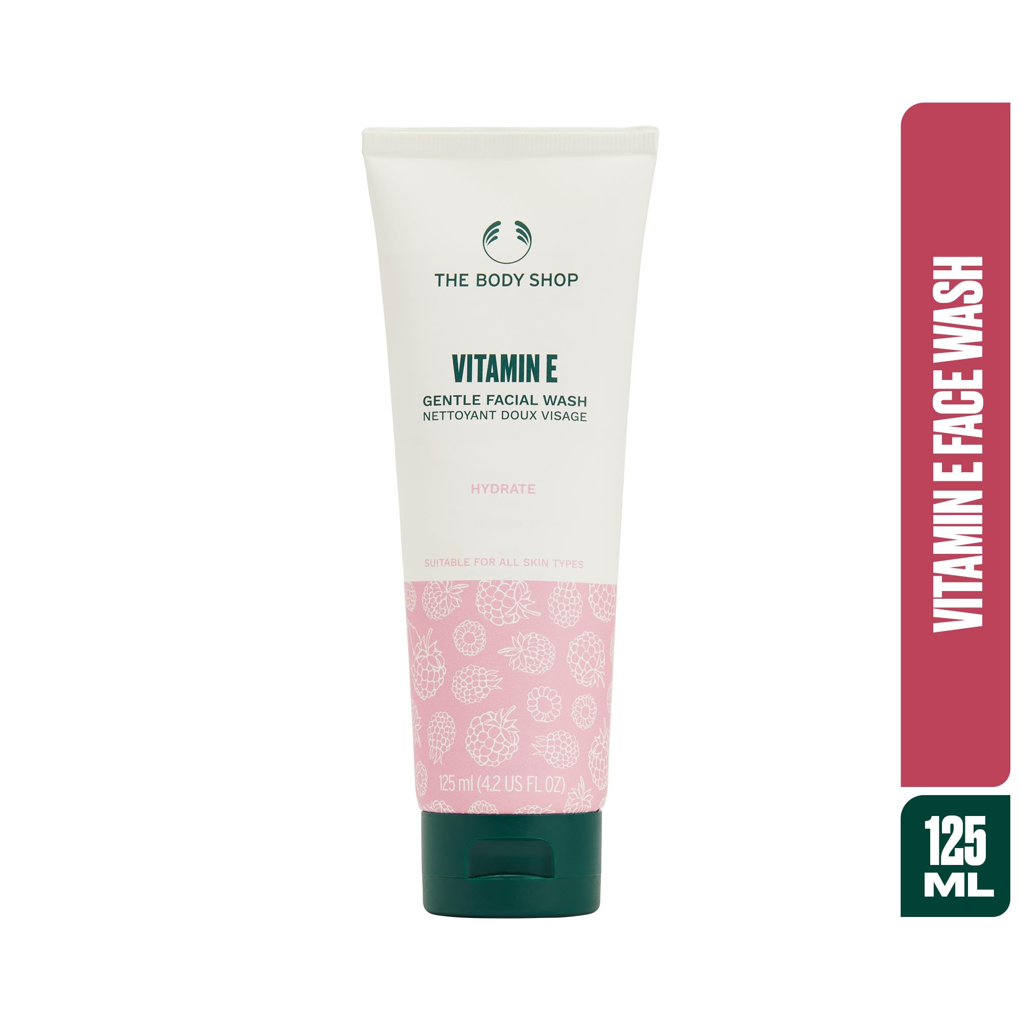 The Body Shop Vitamin E Gentle Facial Wash for Dry & Sensitive Skin - 4.2 Fl Oz Hydrating Cleanser | Morning & Night Skincare Routine