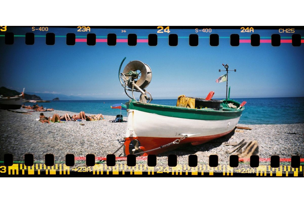 Lomography Sprocket Rocket 35mm Panoramic Film Camera - Baja Blue - Perfect for Travel, Street Photography & Creative Shots