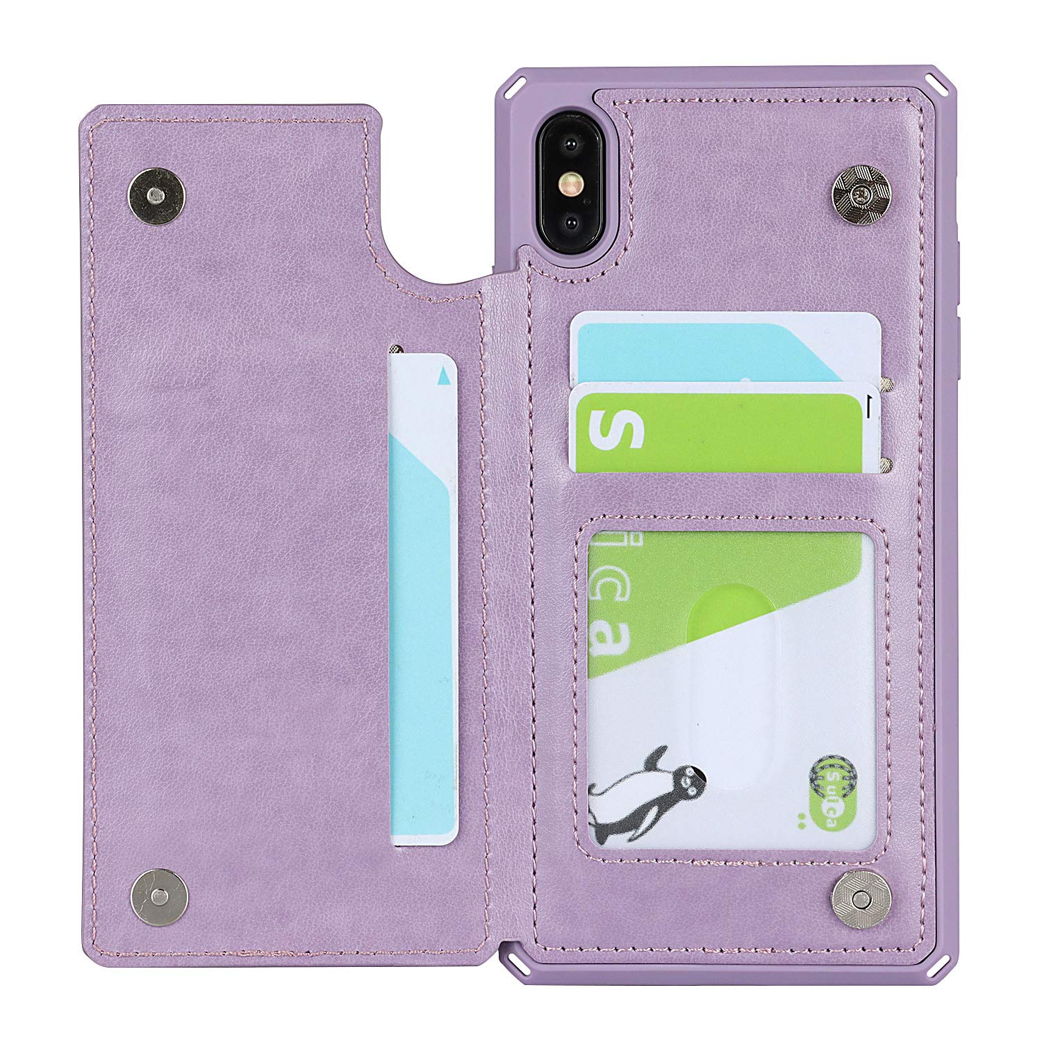 RFID Blocking PU Leather Wallet Case for iPhone X/Xs/10/10S 5.8