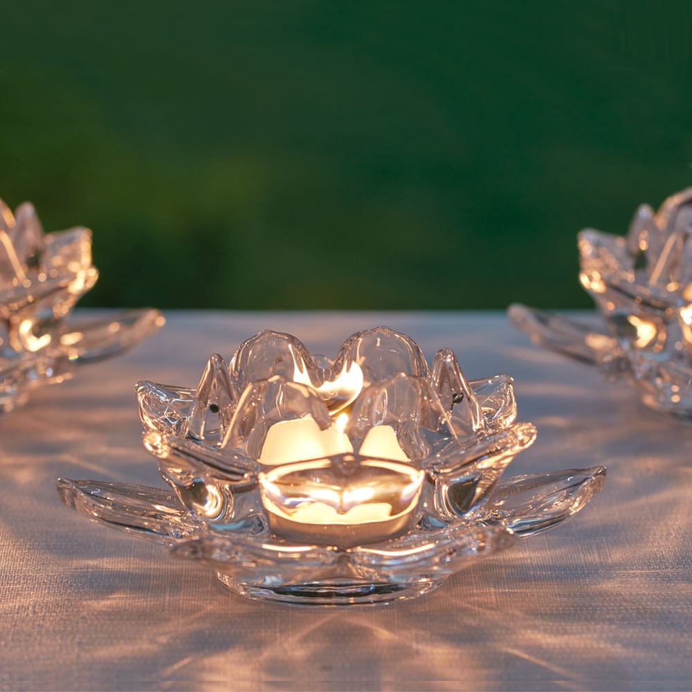 12-Pack Glass Flower Votive Candle Holders for Wedding, Party, Home Decor – Elegant Centerpiece for Tables, Mantels, and Events
