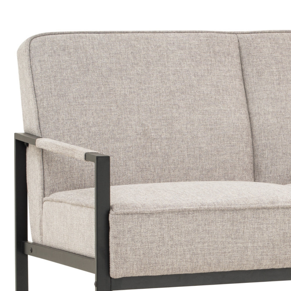 CALIBRA 2-Seater Sofa - Modern Black & Grey Fabric Couch for Living Room, Small Space & Apartment | Comfortable Loveseat for Relaxing & Entertaining Guests