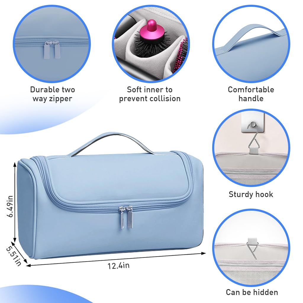 Dyson Airwrap Storage Bag - PU Travel Organizer with Hanging Hook for Hair Stylers | Portable & Compact