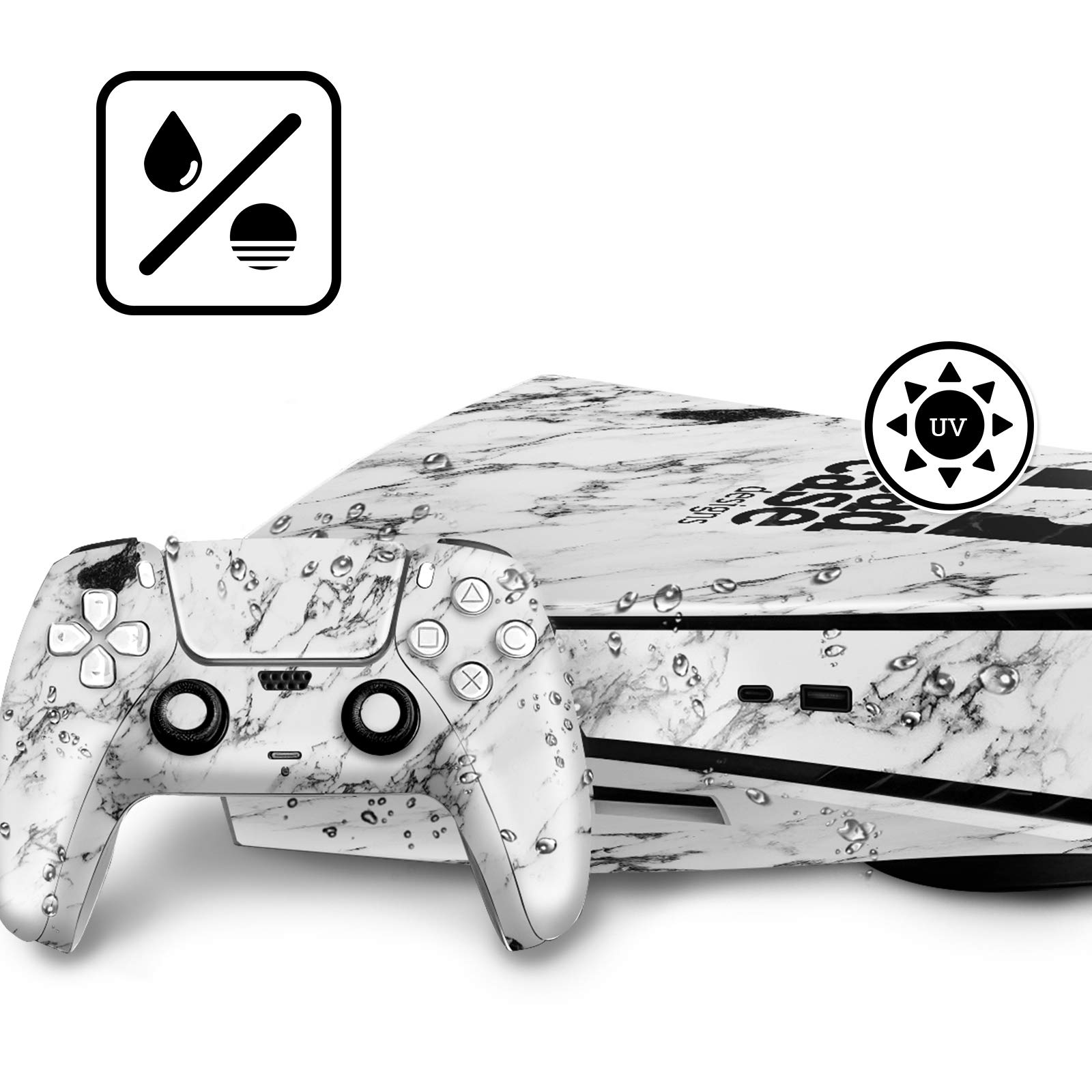 Officially Licensed Assassin's Creed Glacier Logo Gaming Skin Decal for Sony PS5 Disc Edition & DualSense Controller - Protective Vinyl Faceplate Cover for Enhanced Gaming Experience