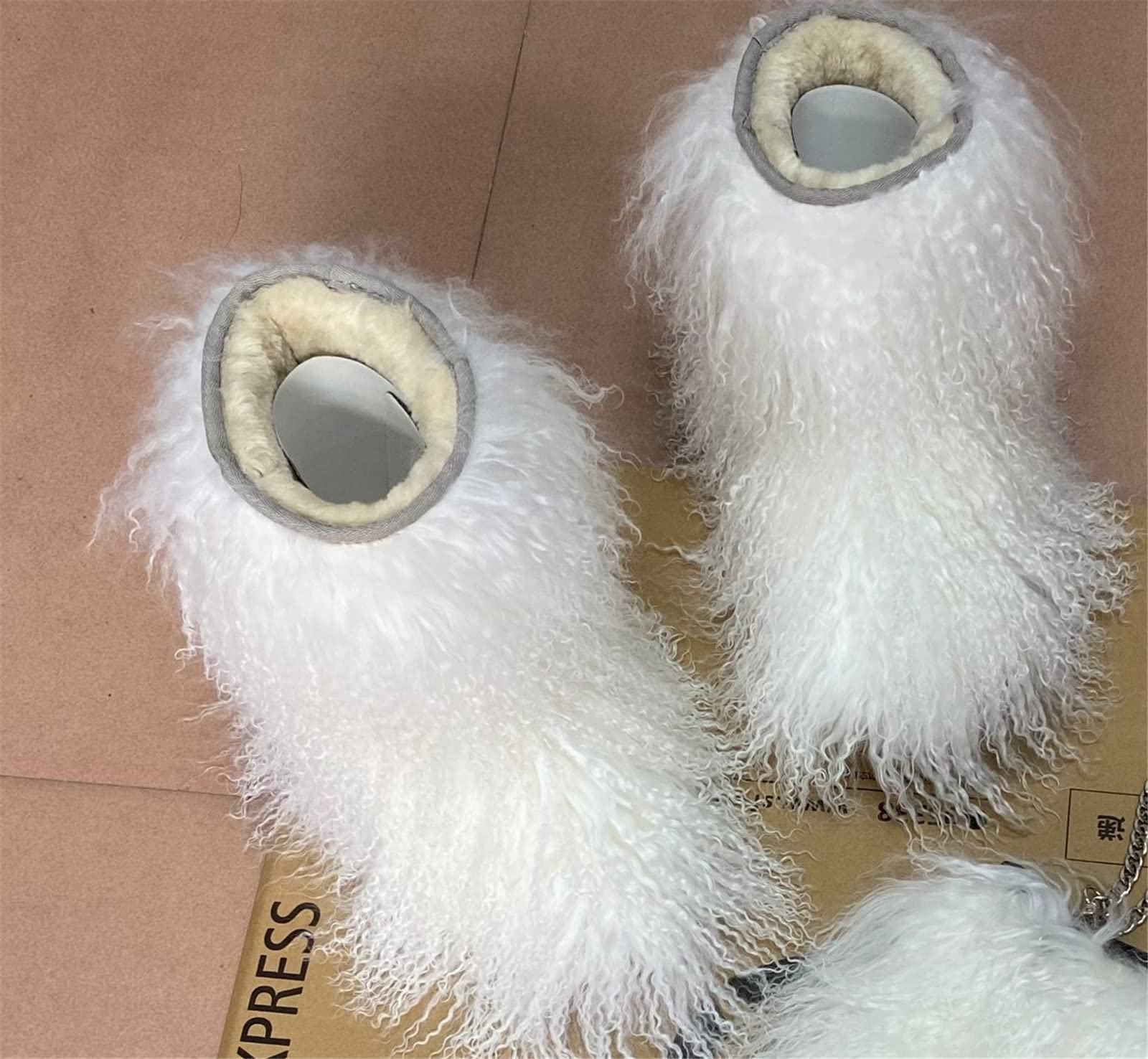 Women's Genuine Mongolian Sheepskin Shearling Snow Boots - Long Fur Tibetan Winter Boots for Ladies & Girls | Warm Fuzzy Lamb Skin Booties in Red, Brown & Camel Colors | Perfect for Outdoor Parties, Christmas Gifts & Cold Weather Fashion