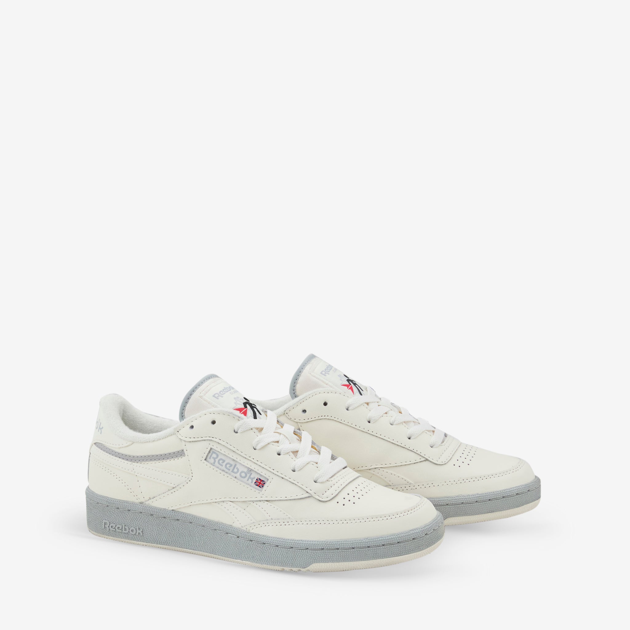 Club C Revenge Vintage Chalk Sneakers | Pure Grey 3 & Black Colorway | Classic Retro Style for Casual Wear & Street Fashion