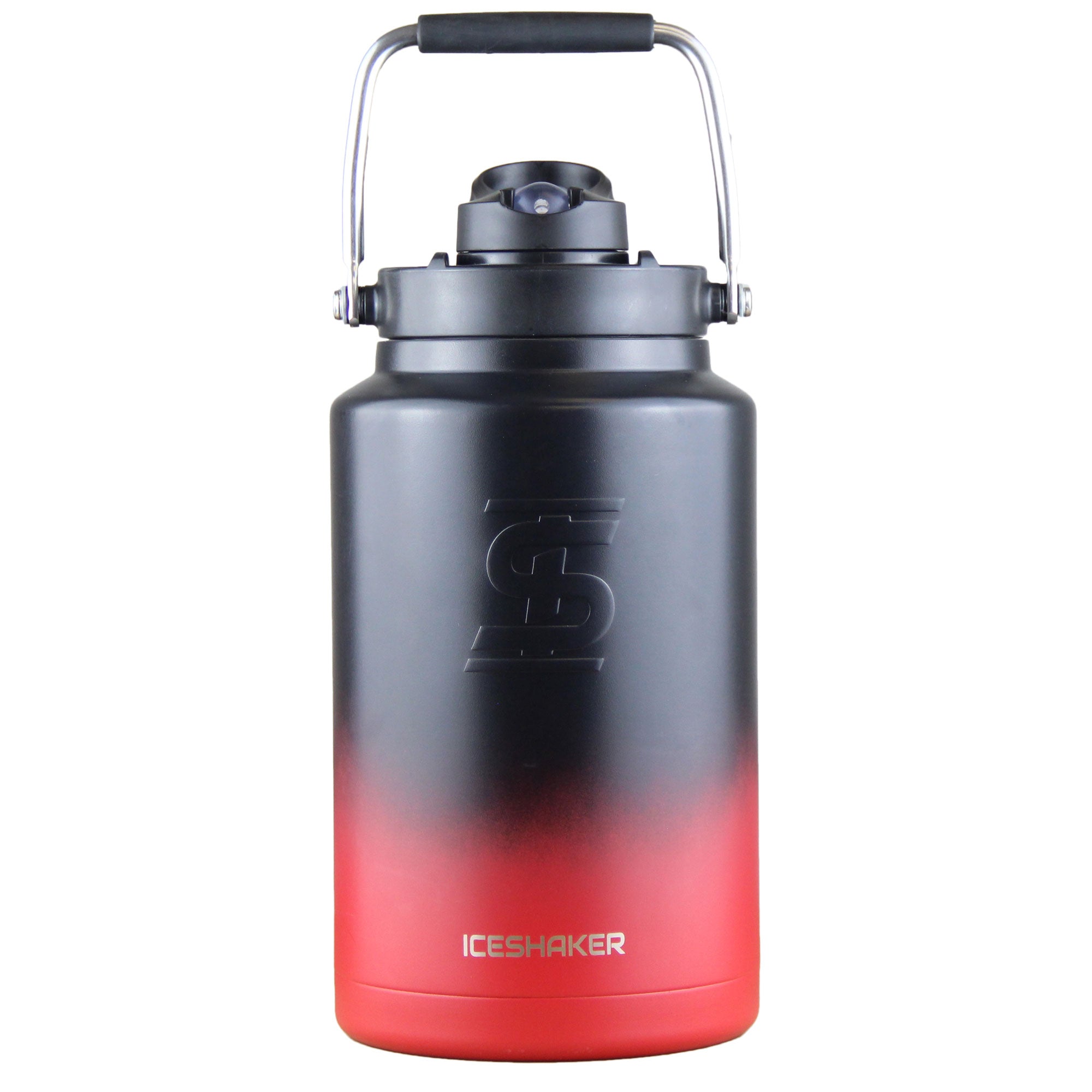 Gronk Signature Edition 1 Gallon Water Bottle - Red Black Ombre | Large Capacity Sports Jug for Gym, Hiking & Outdoor Activities