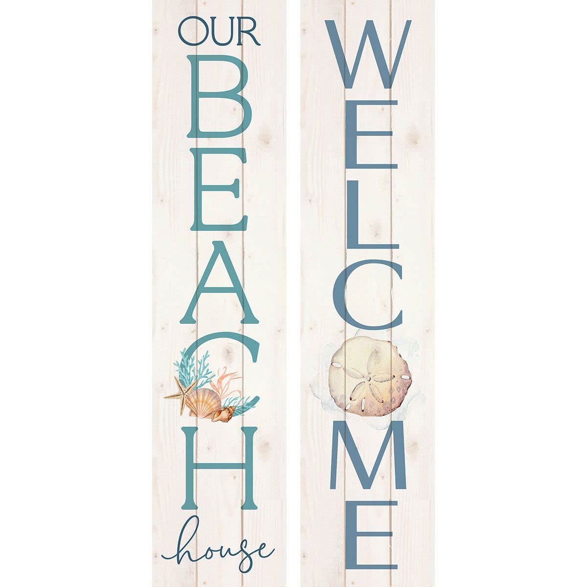 Reversible Beach Welcome Wall Decor - Coastal Home Sign for Porch, Living Room & Outdoor Decor - Perfect for Summer, Beach House & Vacation Rentals