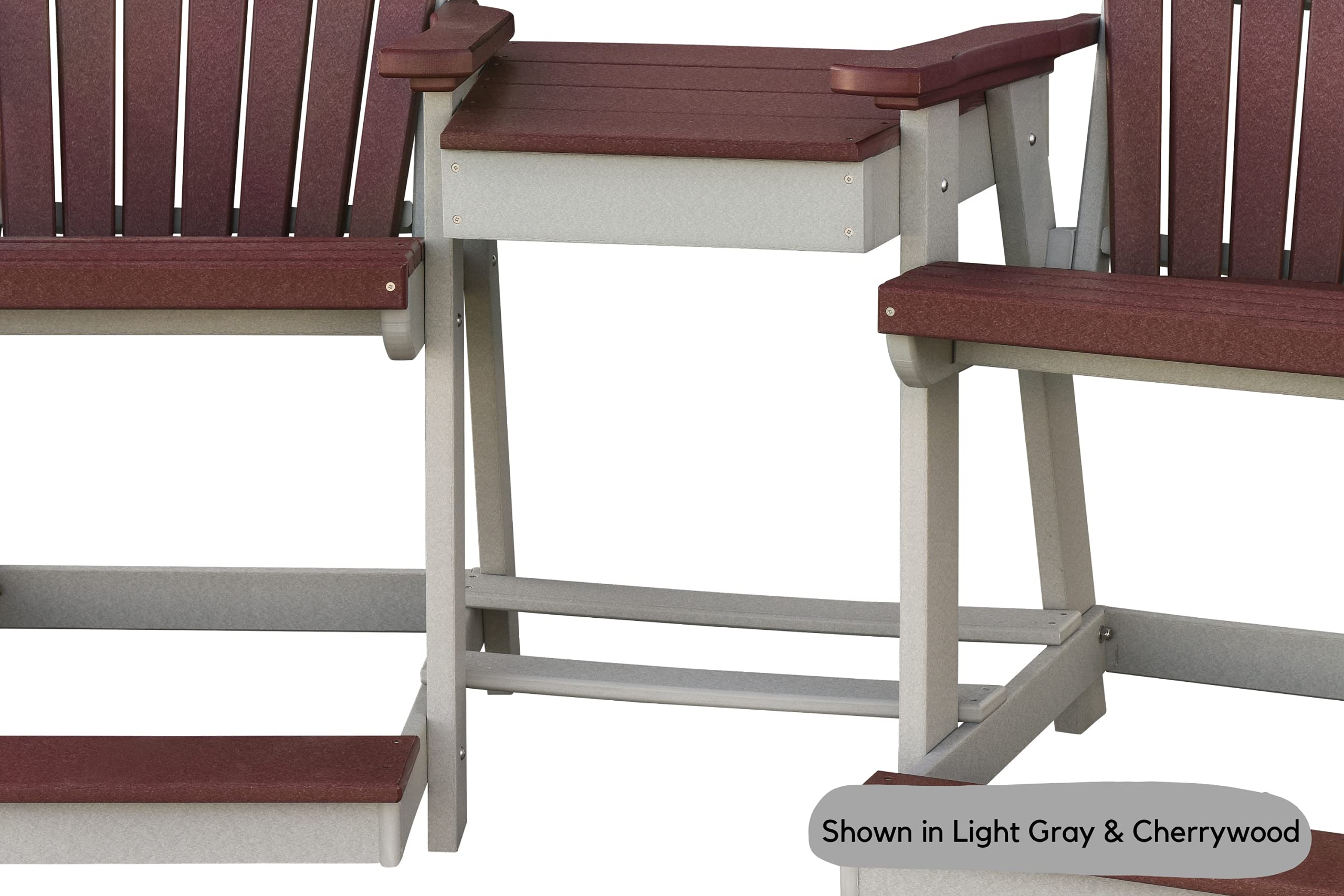 Amish-Made 3-Piece Outdoor Bistro Set with 2 Chairs & Center Table - Durable Plastic Poly Patio Furniture in Black & Light Gray - Perfect for Garden, Deck, and Backyard Relaxation