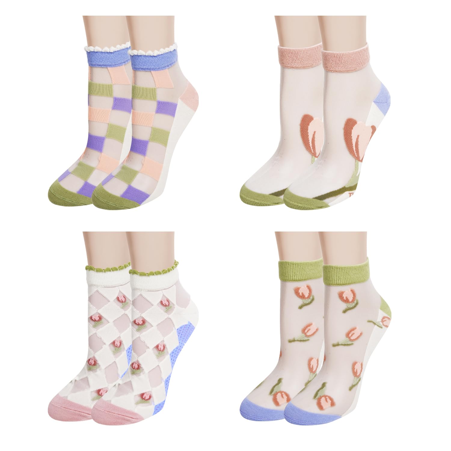 Benefeet Sheer Ankle Socks for Women - Thin Lace Nylon Summer Socks for Casual Wear